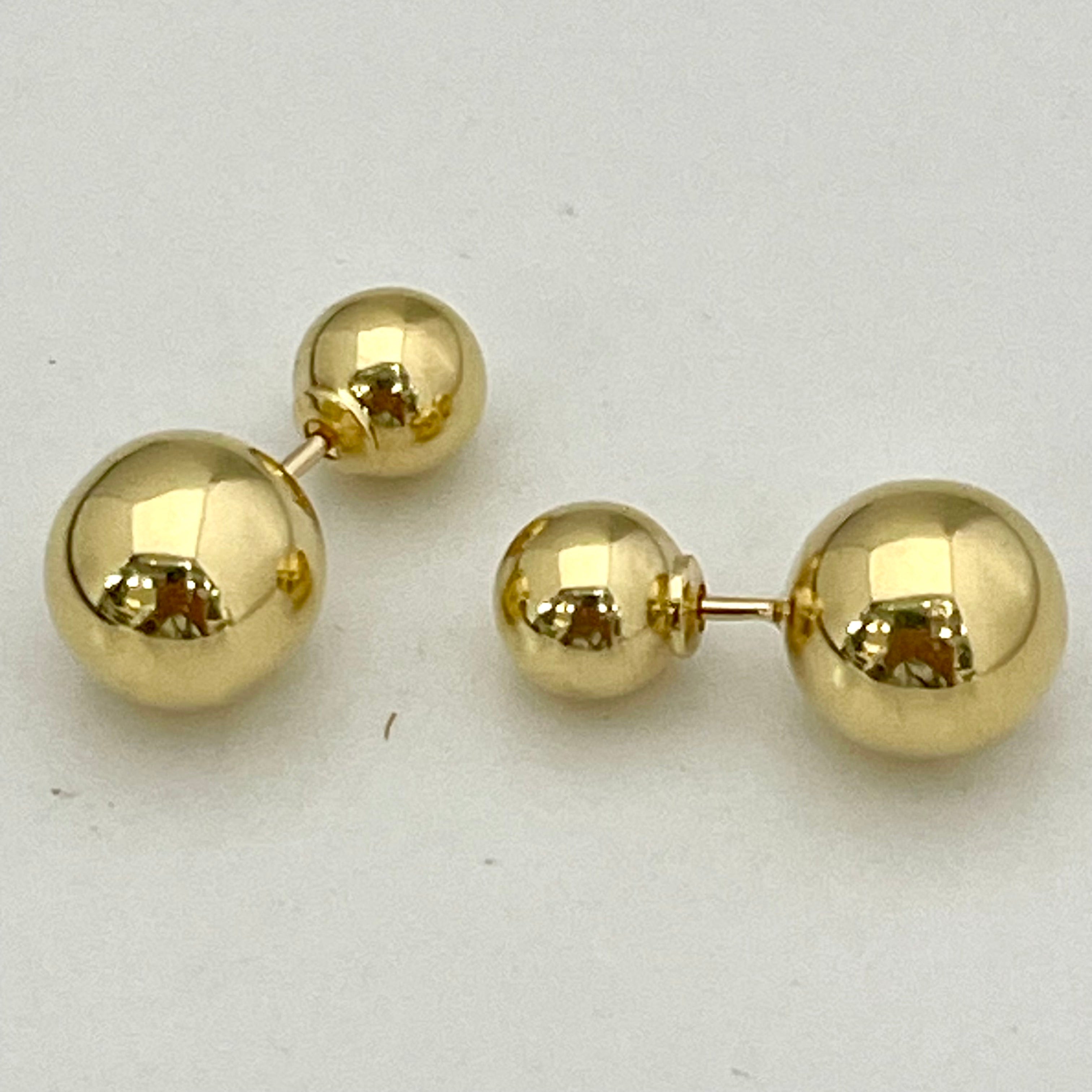 ノンブランド _W丸玉リバーシブルピアス_ K18/3.9g/7.9-10.9ミリ _中古品