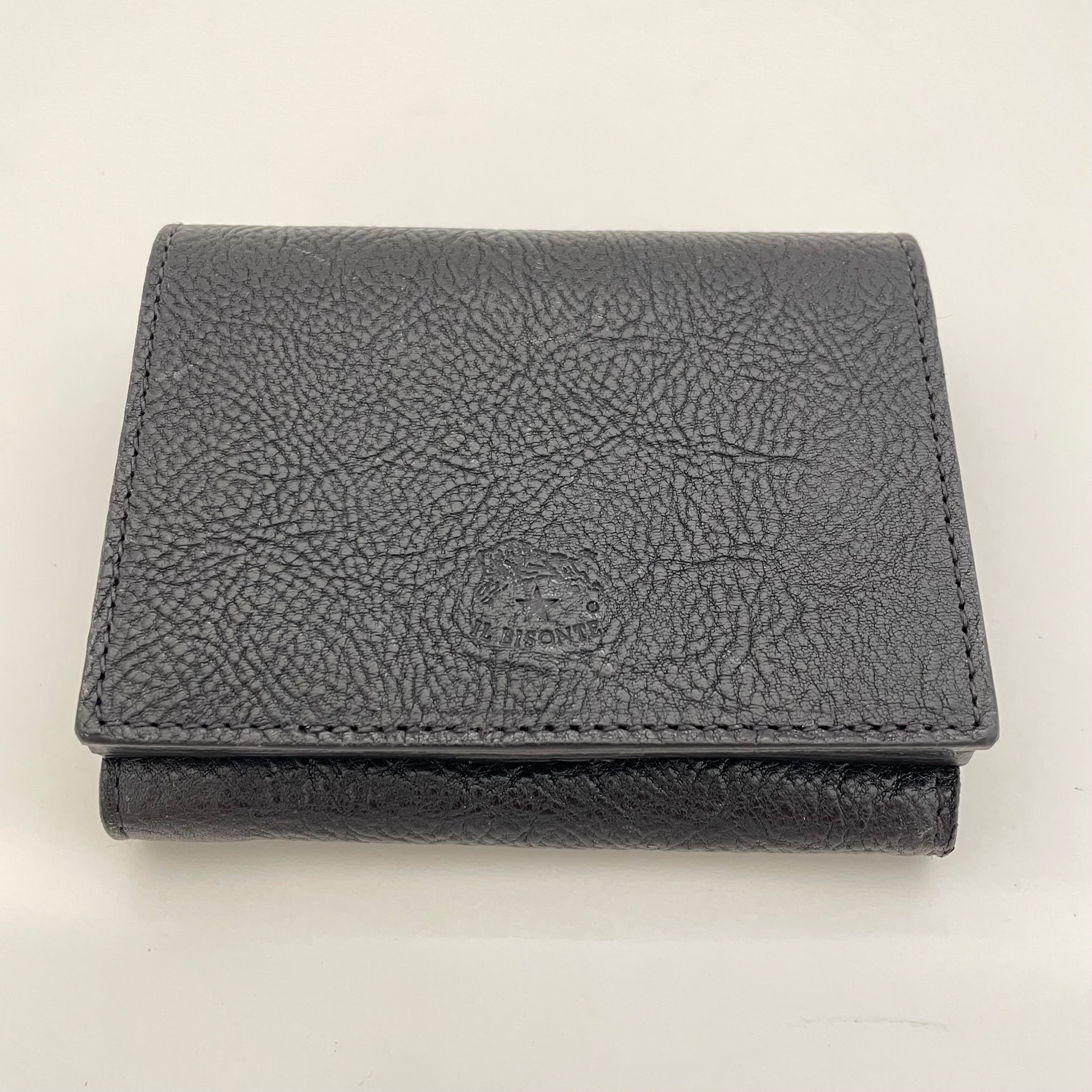 IL BISONTE_(イルビゾンテ)_三つ折り財布 _SSW022 PO BK116_ 中古品
