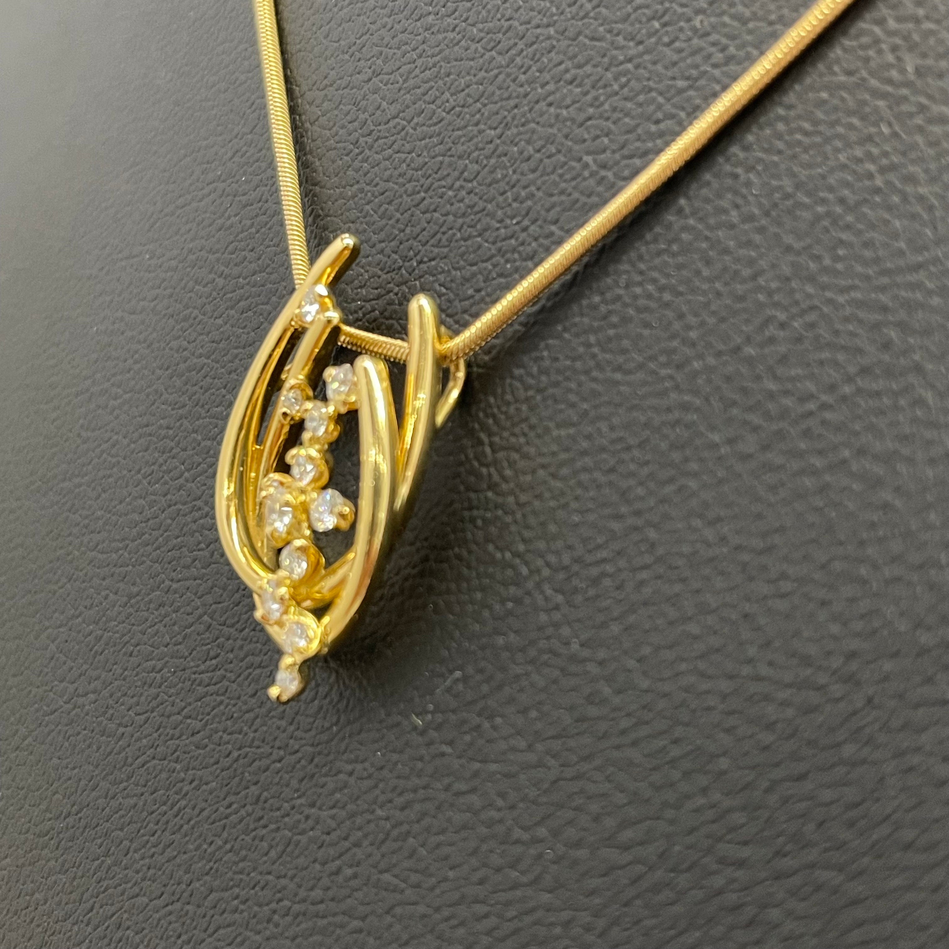星の砂 _K18ペンダントネックレス_ FD0.26ct/7.8g/42cm_ 中古品