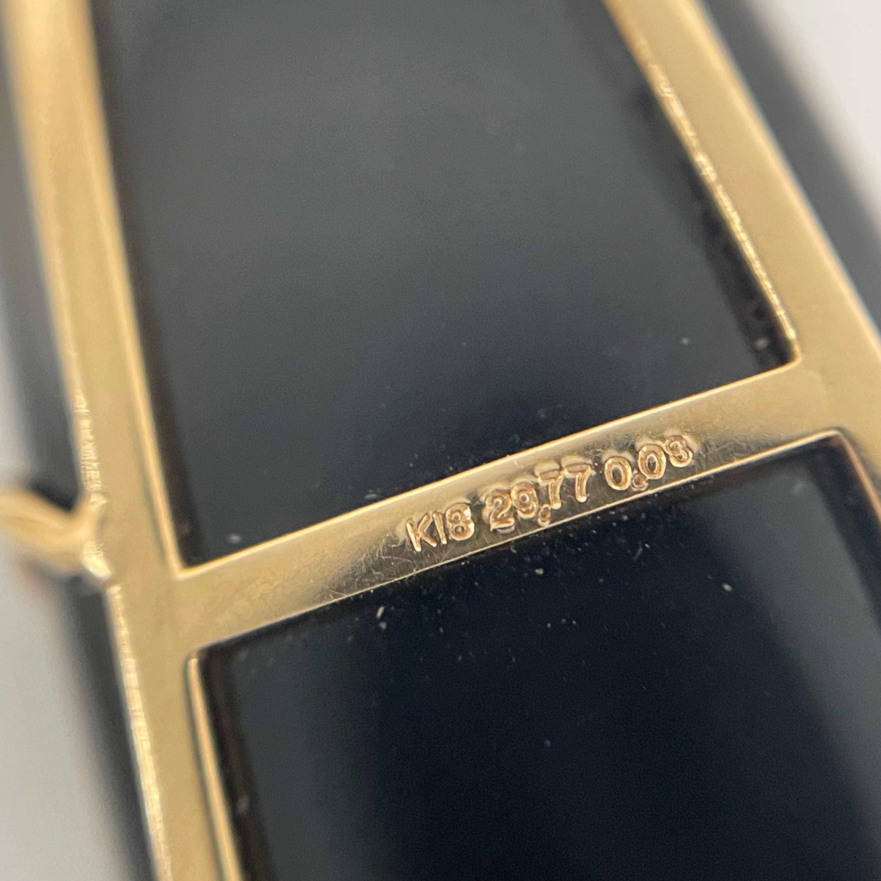 【送料無料】_ ノンブランド _K18オニキス _ペンダントトップ _29.77ct/FD0.08ct/10.2g_ 中古品