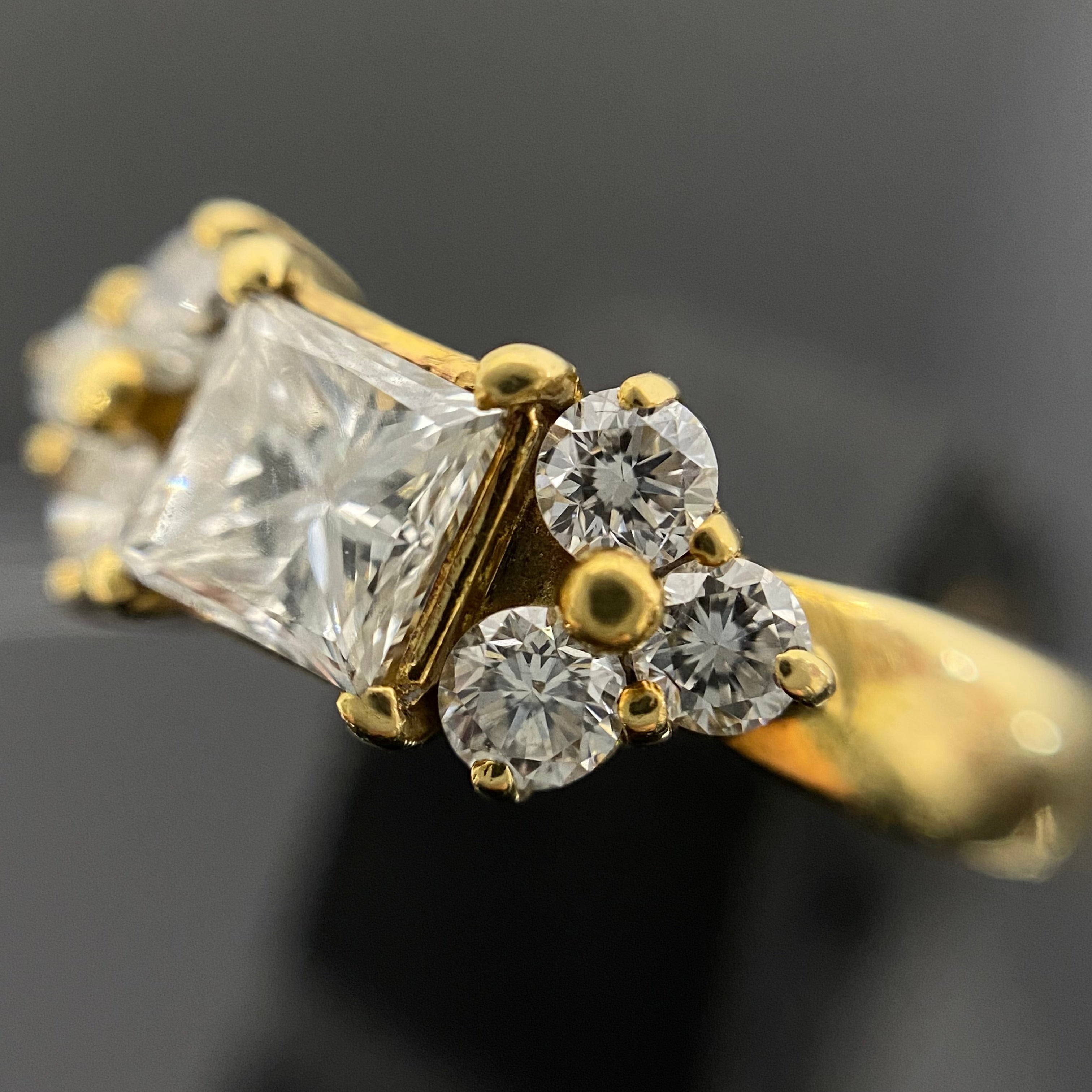 【送料無料】_ ノンブランド _K18ダイヤモンドリング_ D0.55ct/FD 0.39ct _#12号/4.6g_ 中古品