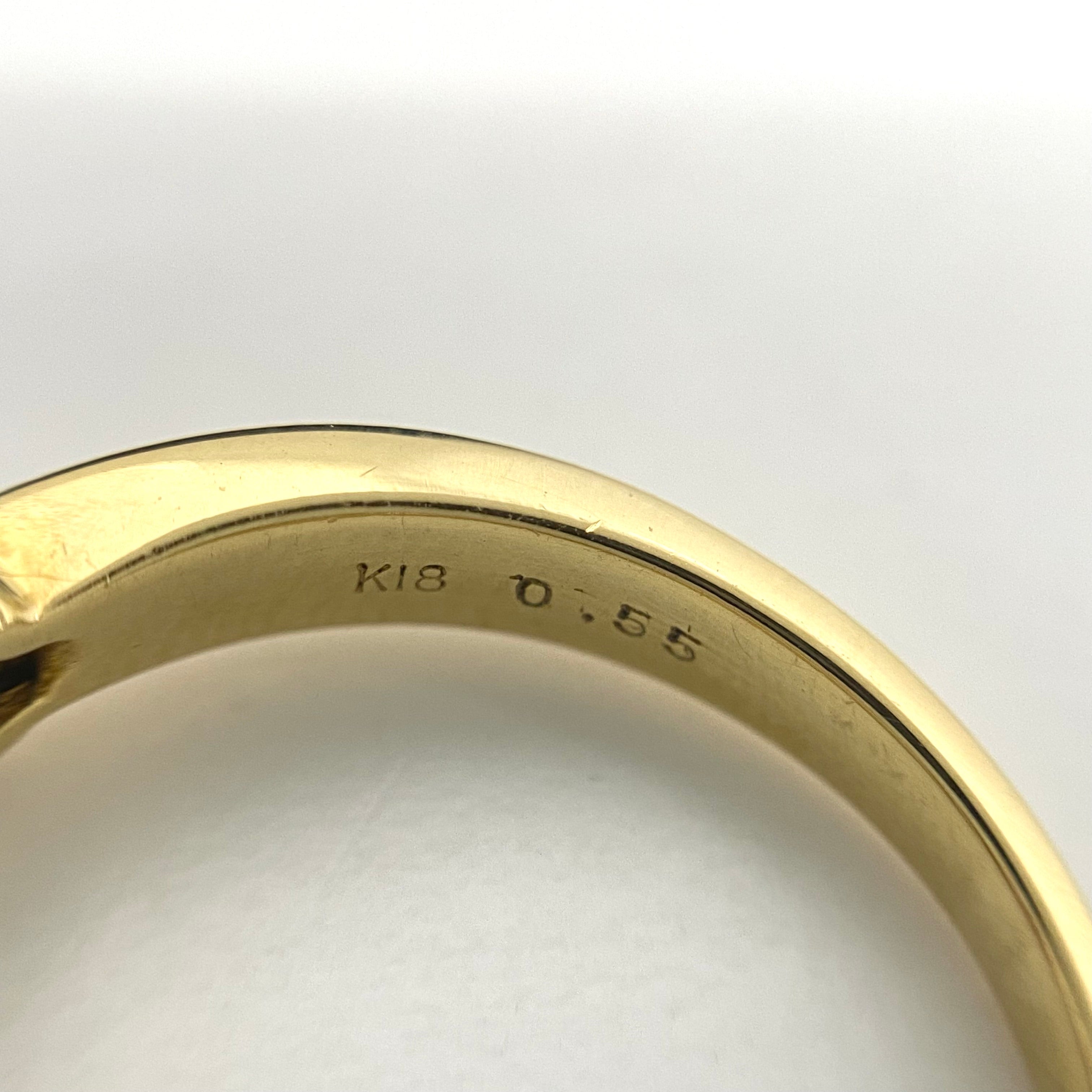【送料無料】_ ノンブランド _K18ダイヤモンドリング_ D0.55ct/FD 0.39ct _#12号/4.6g_ 中古品