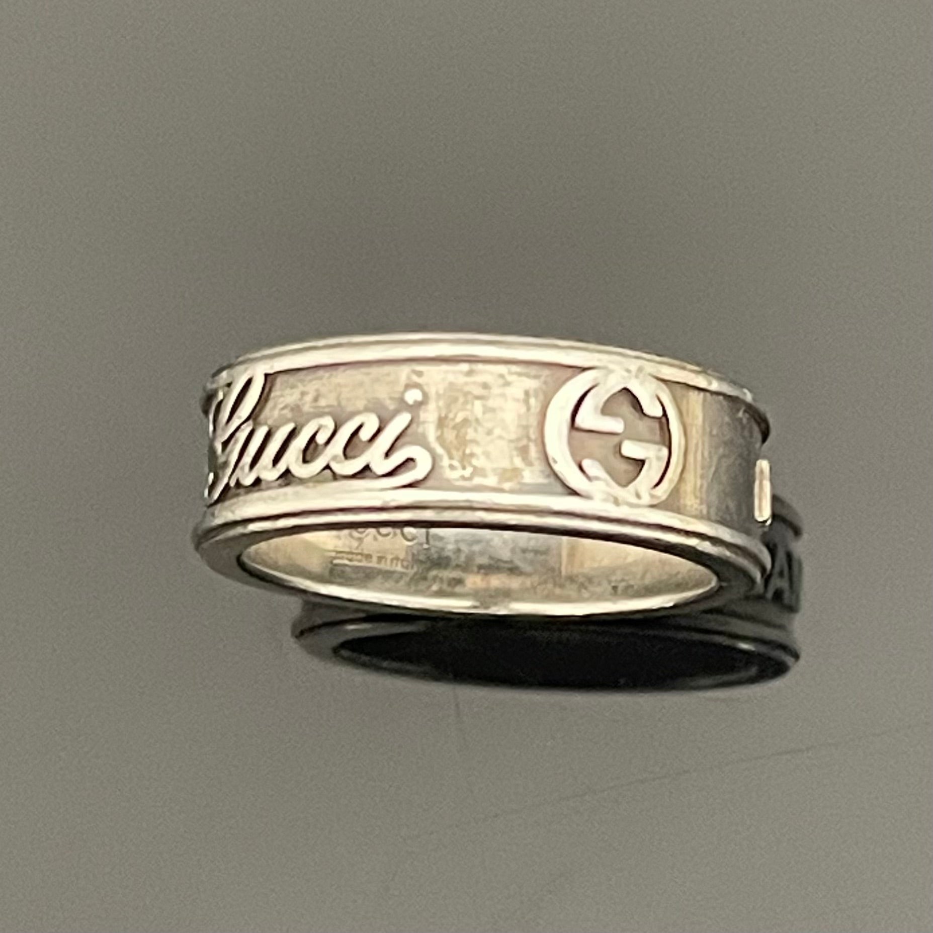 【送料無料】_ GUCCI_(グッチ)_ヴィンテージロゴリング_ SV925#17号 _中古品