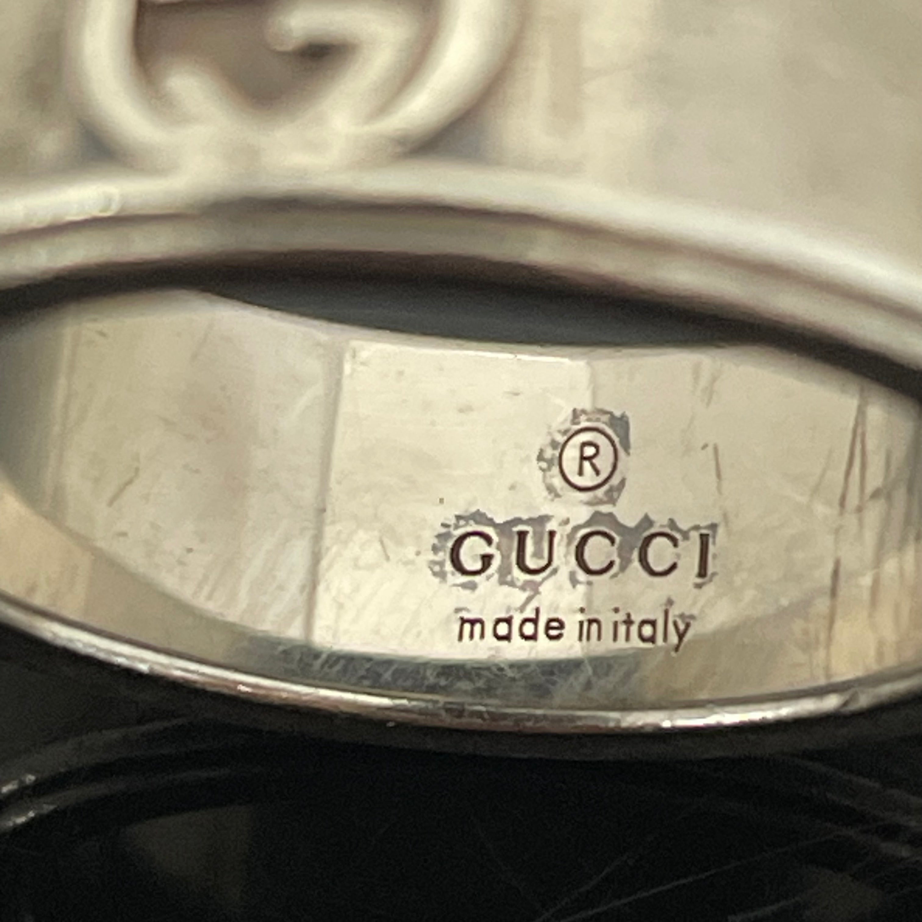 【送料無料】_ GUCCI_(グッチ)_ヴィンテージロゴリング_ SV925#17号 _中古品