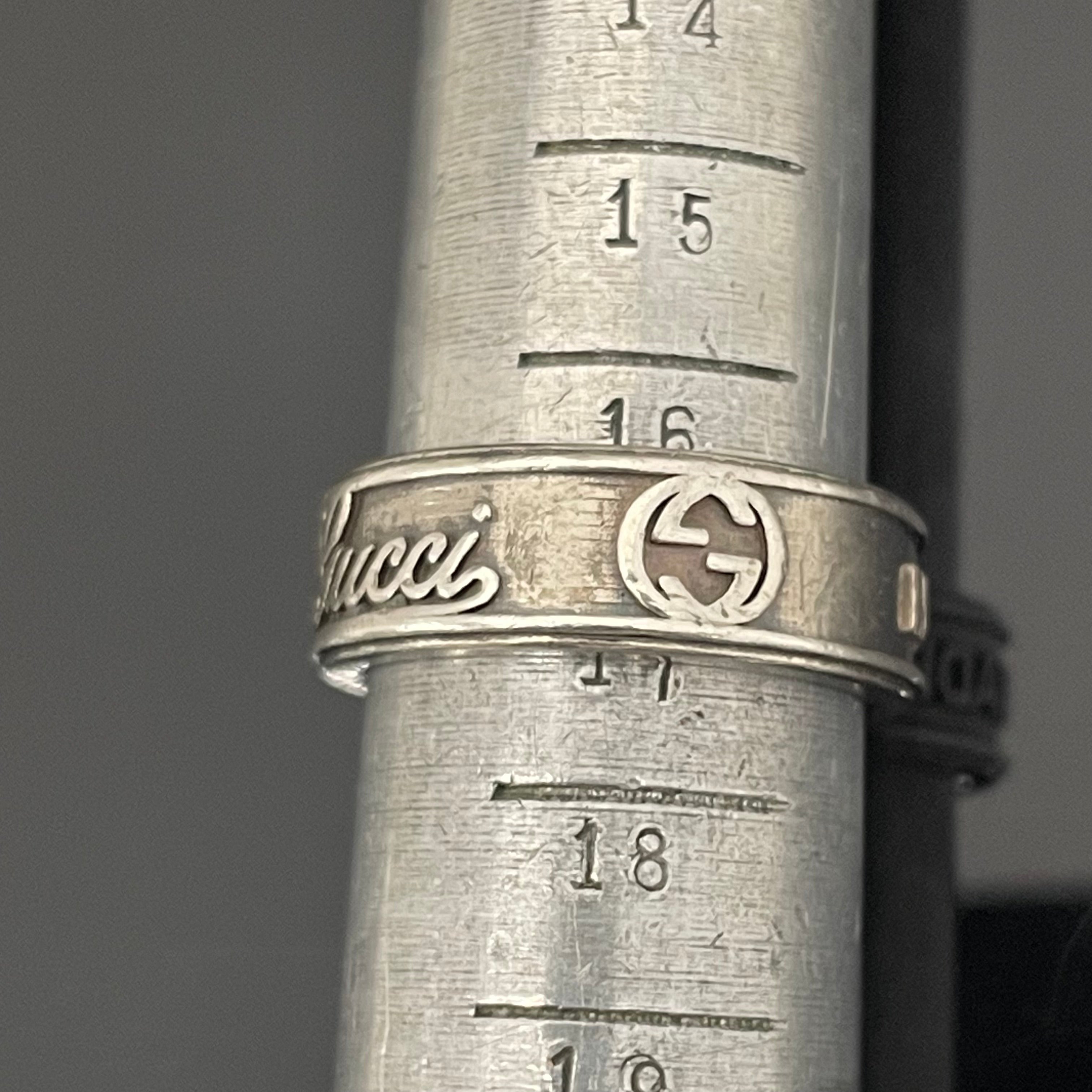 【送料無料】_ GUCCI_(グッチ)_ヴィンテージロゴリング_ SV925#17号 _中古品