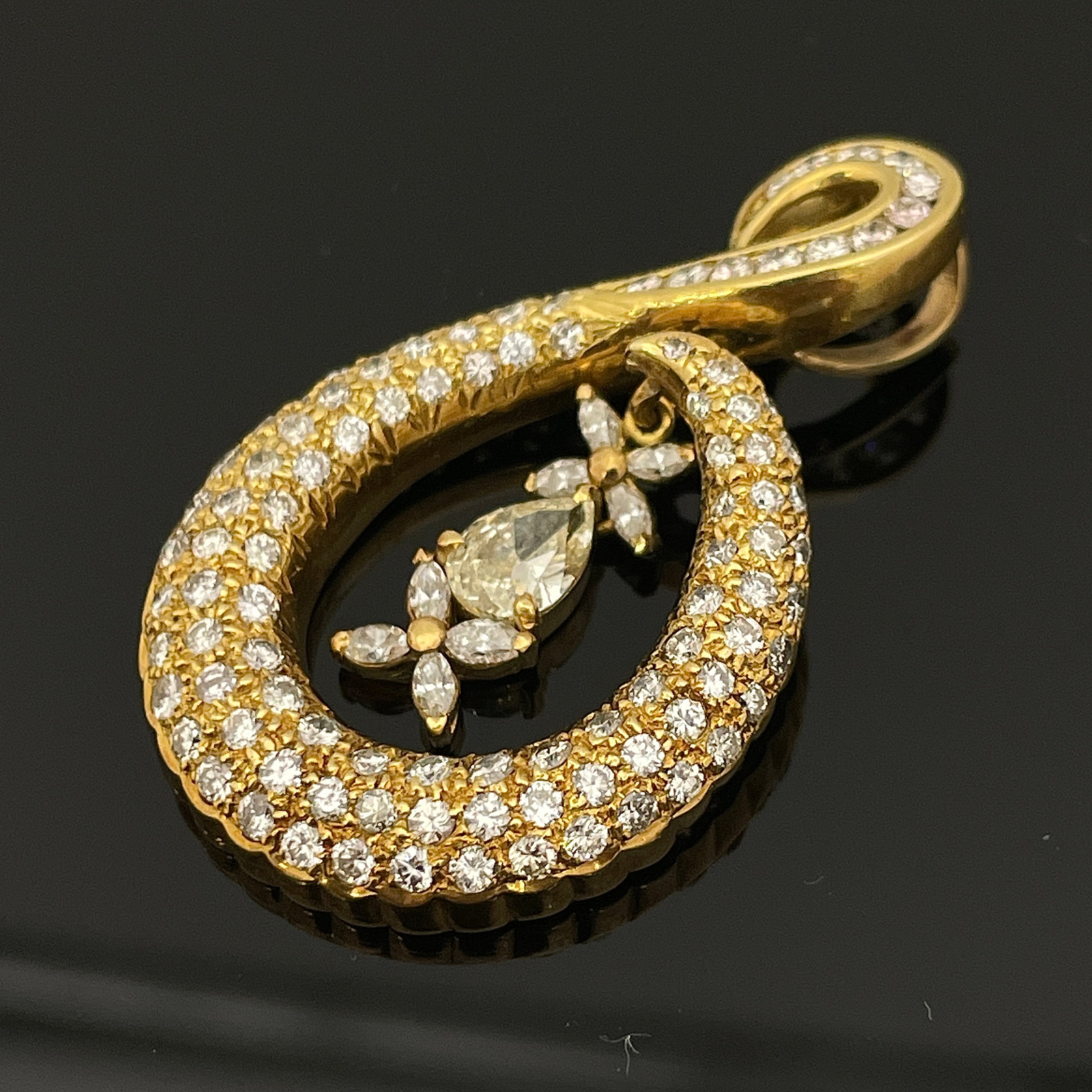 ノンブランド_K18 D0.503ct FD0.292ct FD2.03ct_ペンダントトップ 10.3g_中古品