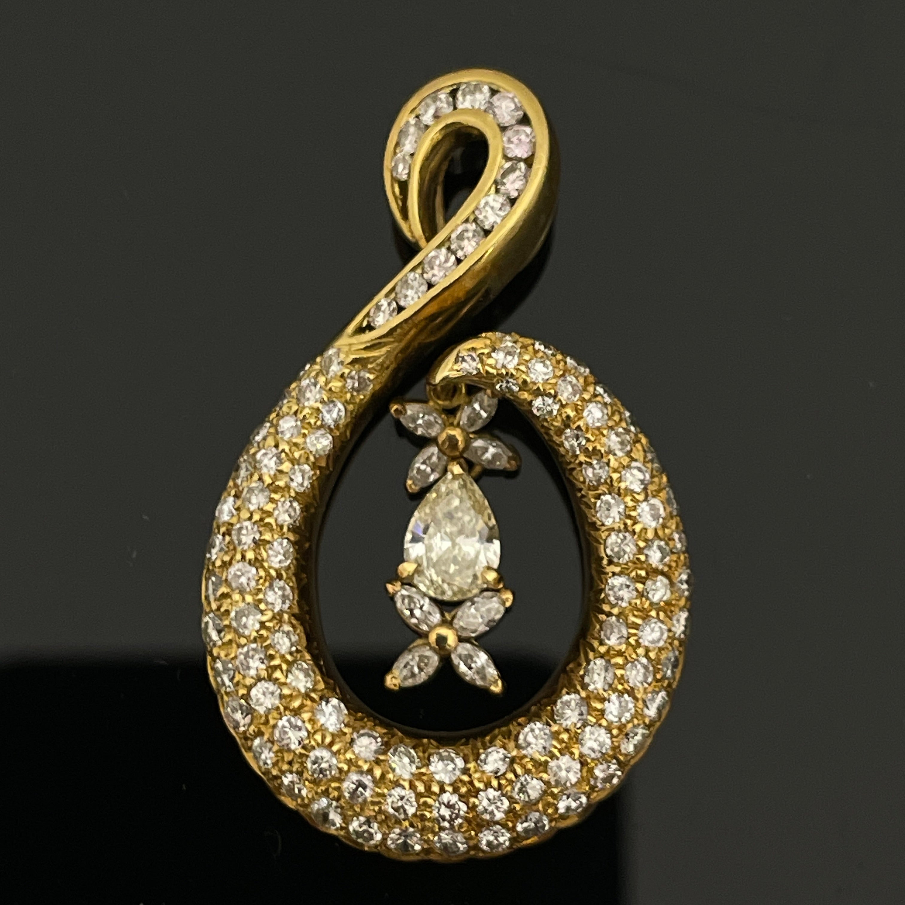 ノンブランド_K18 D0.503ct FD0.292ct FD2.03ct_ペンダントトップ 10.3g_中古品