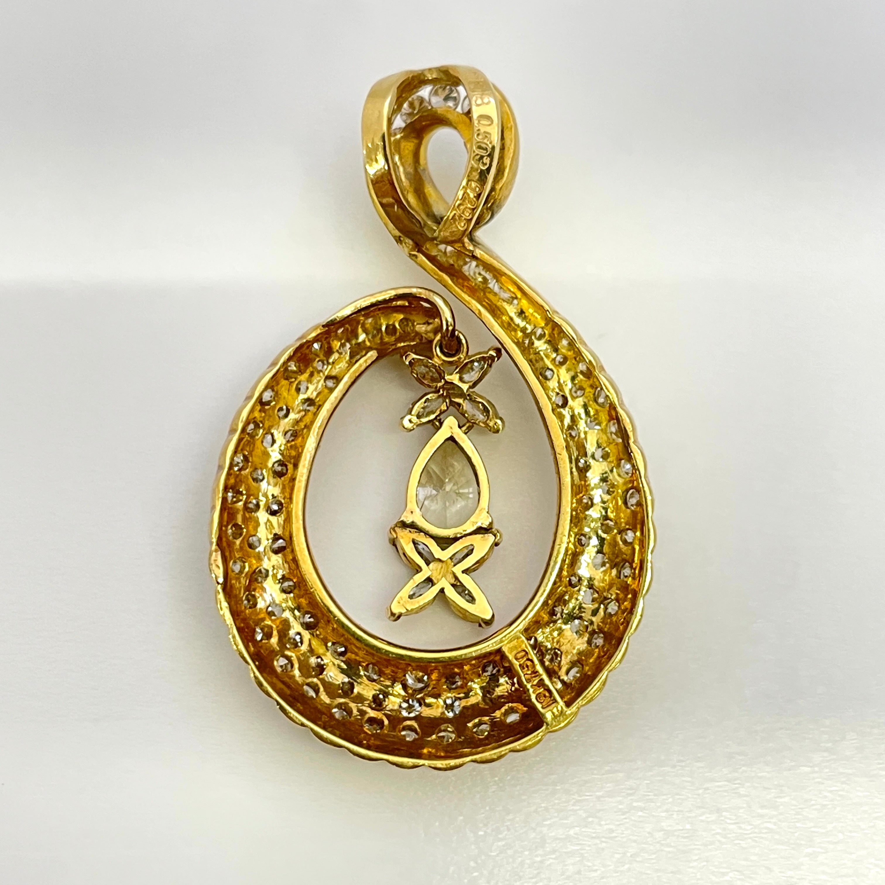 【送料無料】_ノンブランド_K18 D0.503ct FD0.292ct FD2.03ct_ペンダントトップ 10.3g_中古品
