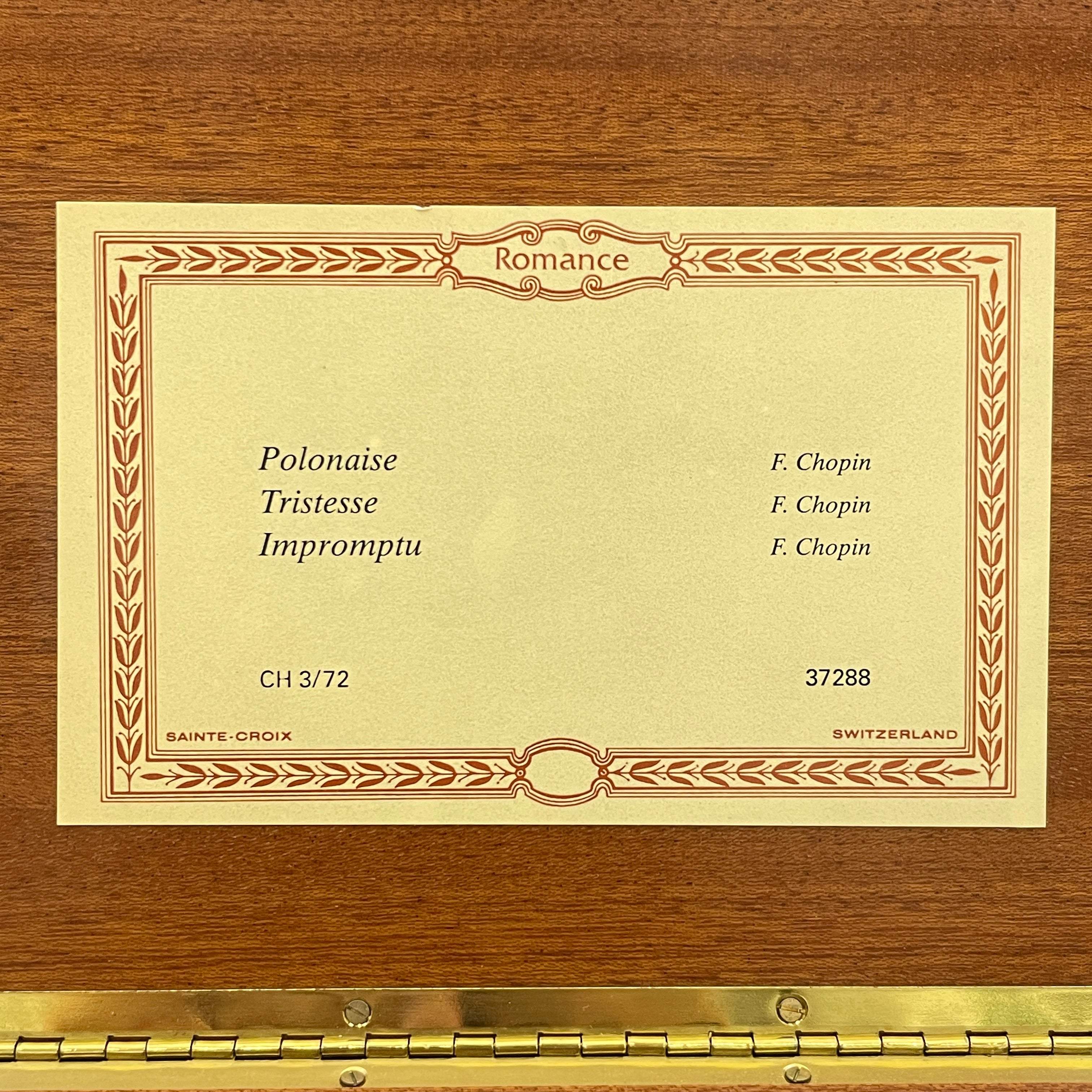 【送料無料】_REUGE_(リュージュ)72弁 オルゴール 3曲収録_ショパン 英雄ポロネーズ_別れの曲 幻想即興曲_中古品