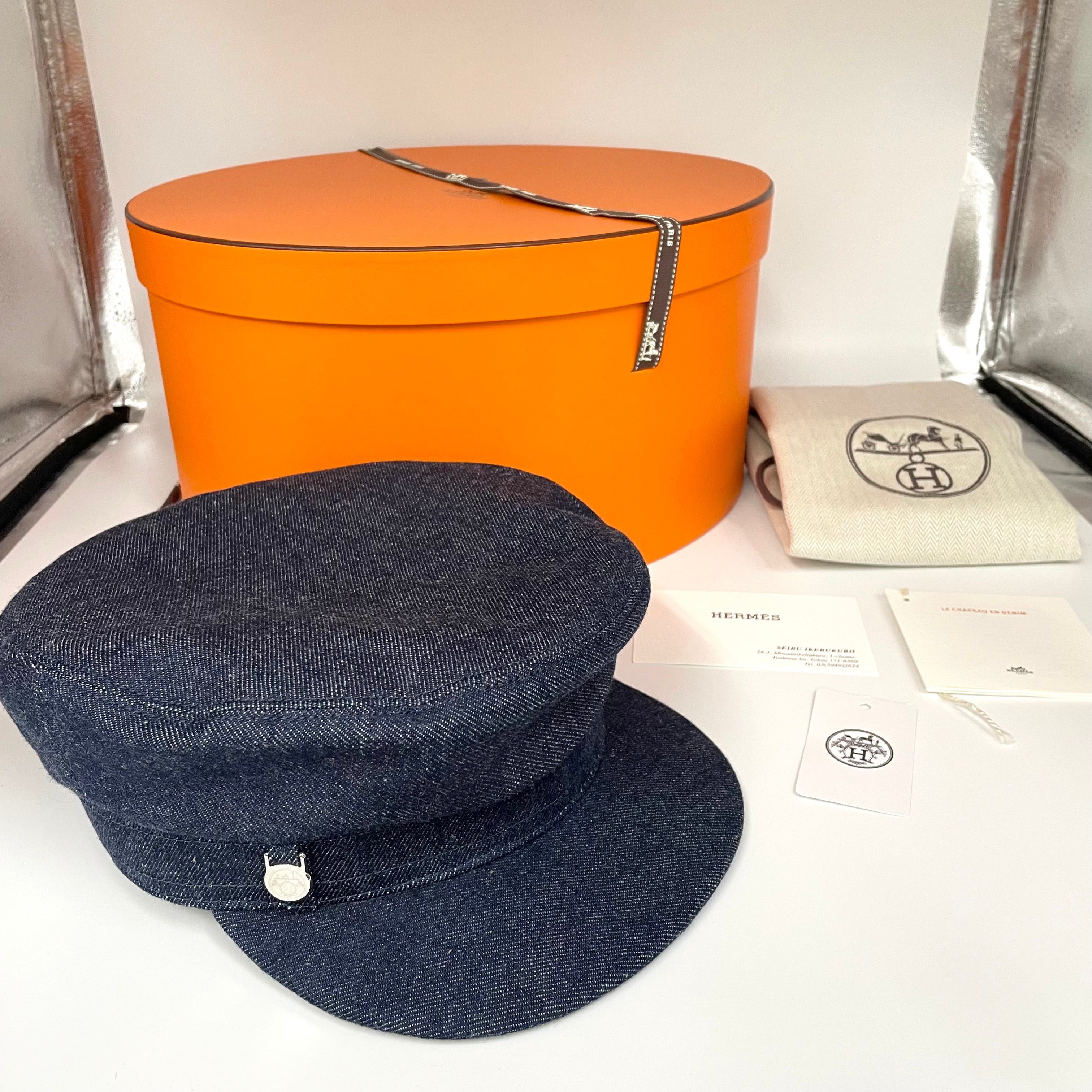 【送料無料】_ HERMES_(エルメス)_キャスケット _ ドーヴィル( デニム)_中古品