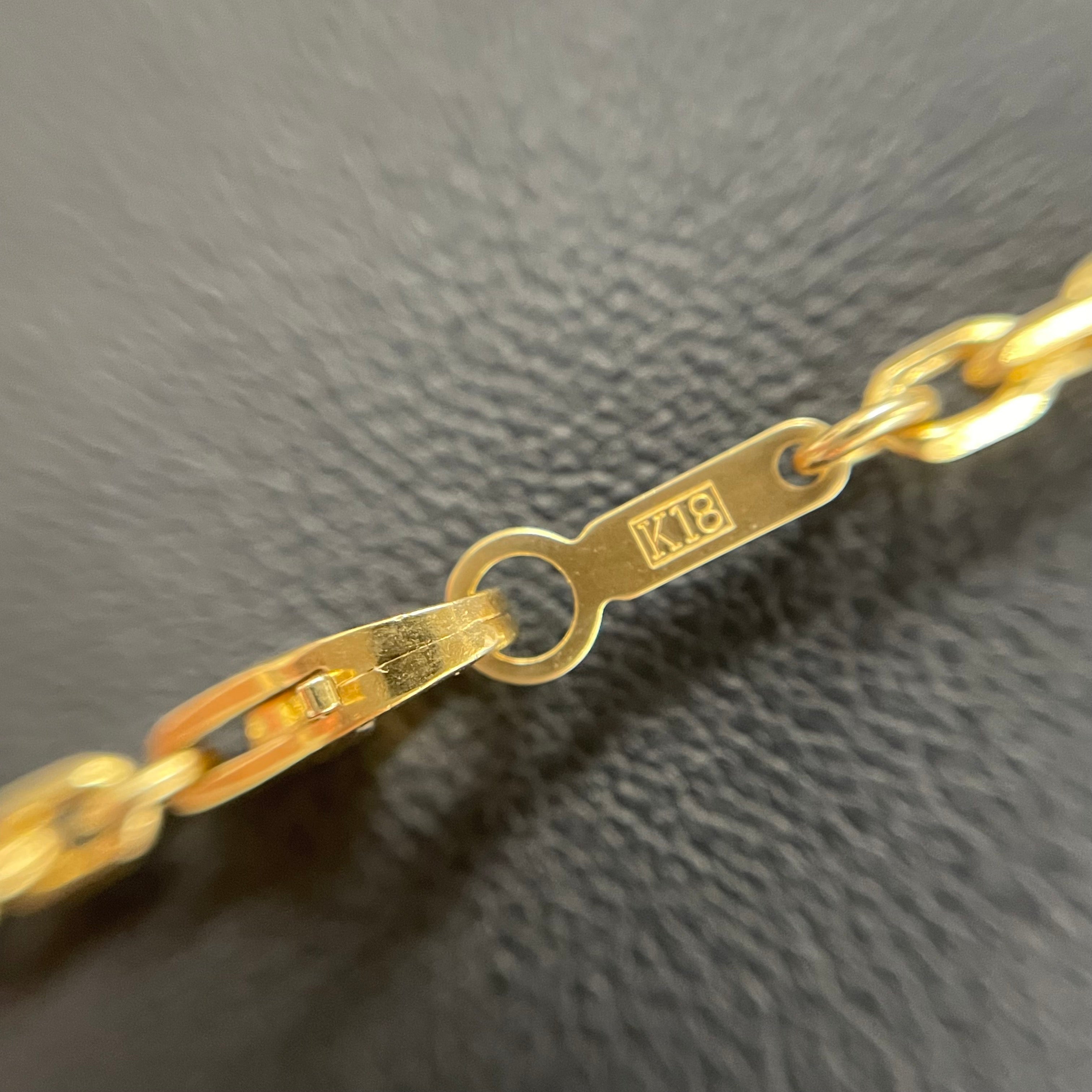 【送料無料】_ ノンブランド _K18ロングチェーンネックレス_ 69cm/20. 1g _中古品