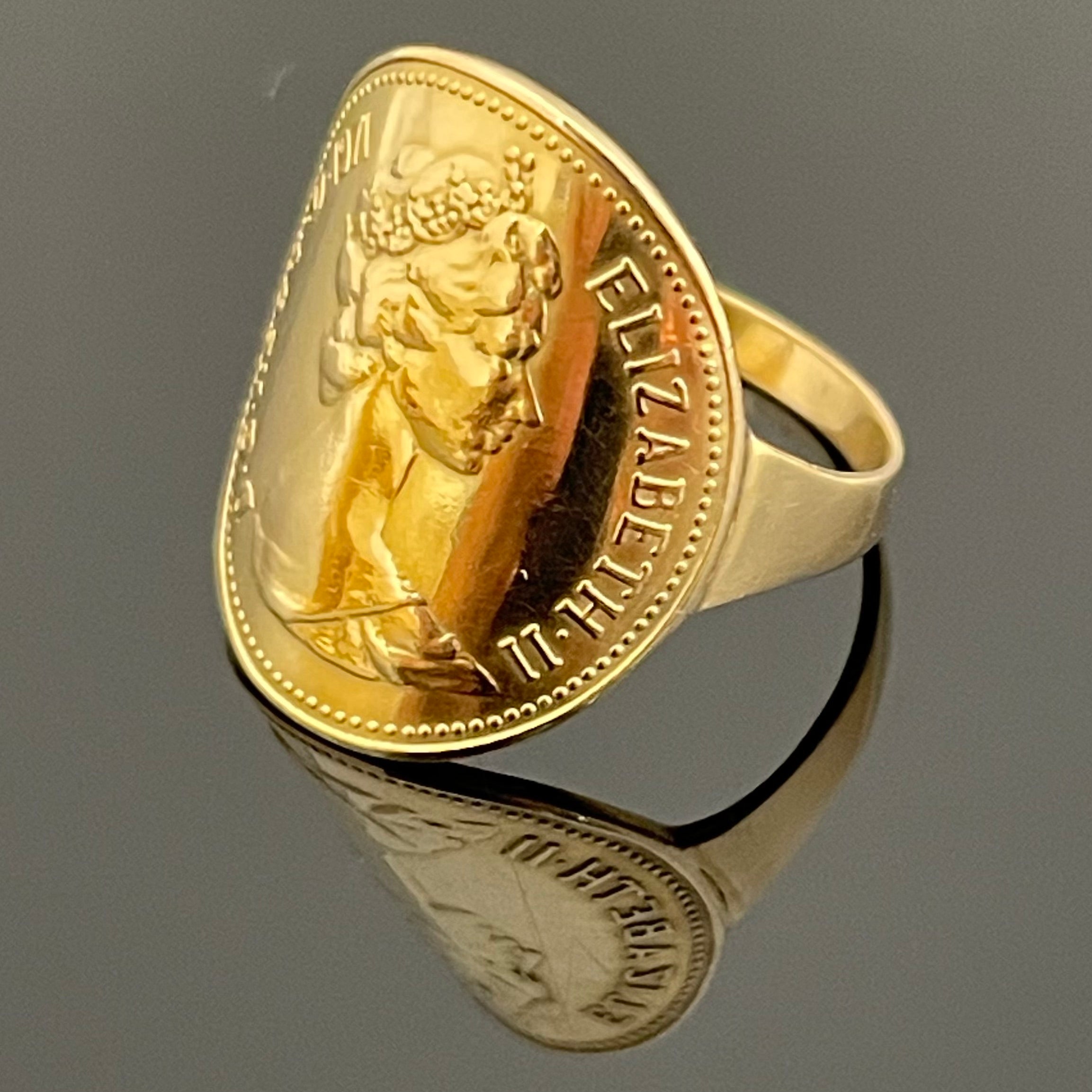 ノンブランド_K18コインデザインリング_ 4.2g/#16号_ 中古品