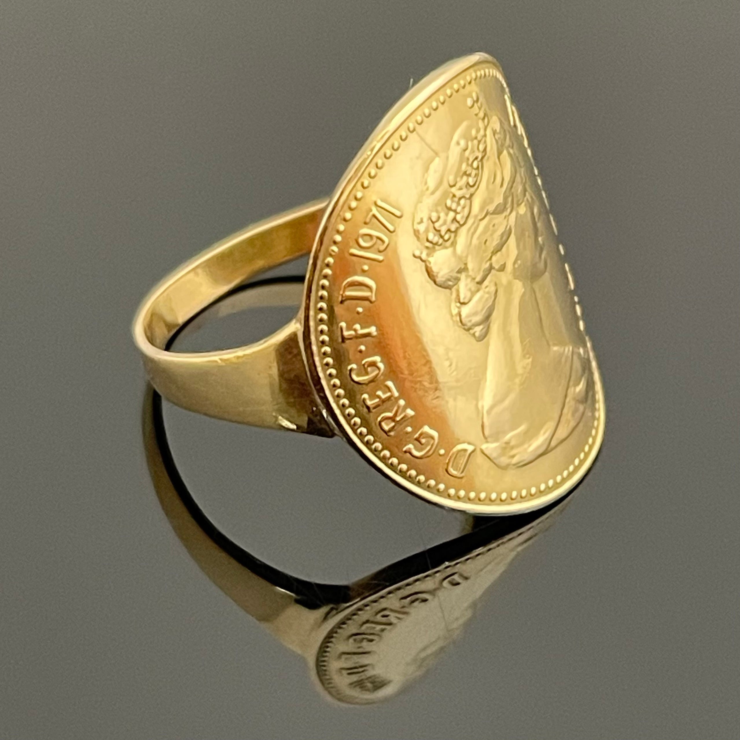 ノンブランド_K18コインデザインリング_ 4.2g/#16号_ 中古品