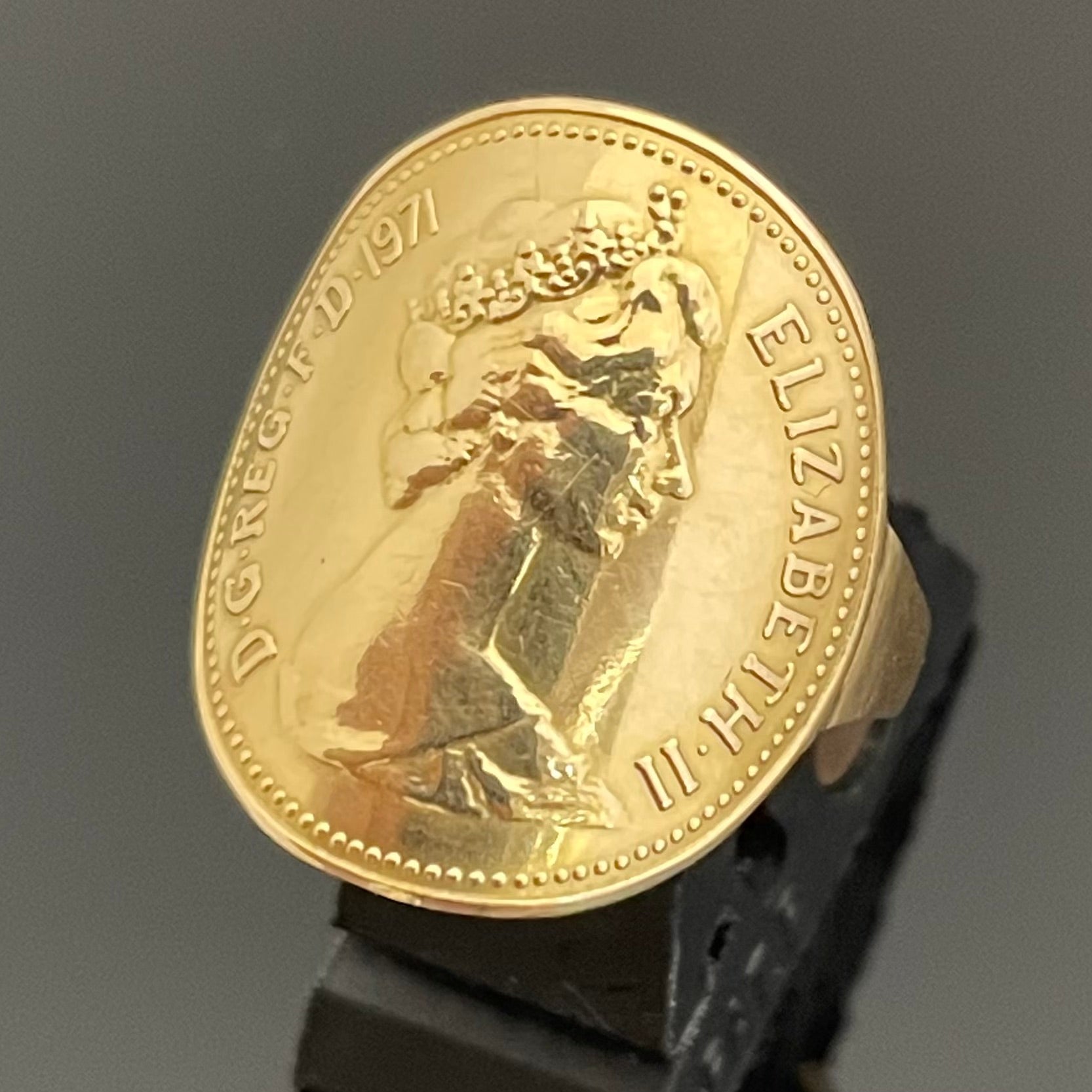 ノンブランド_K18コインデザインリング_ 4.2g/#16号_ 中古品