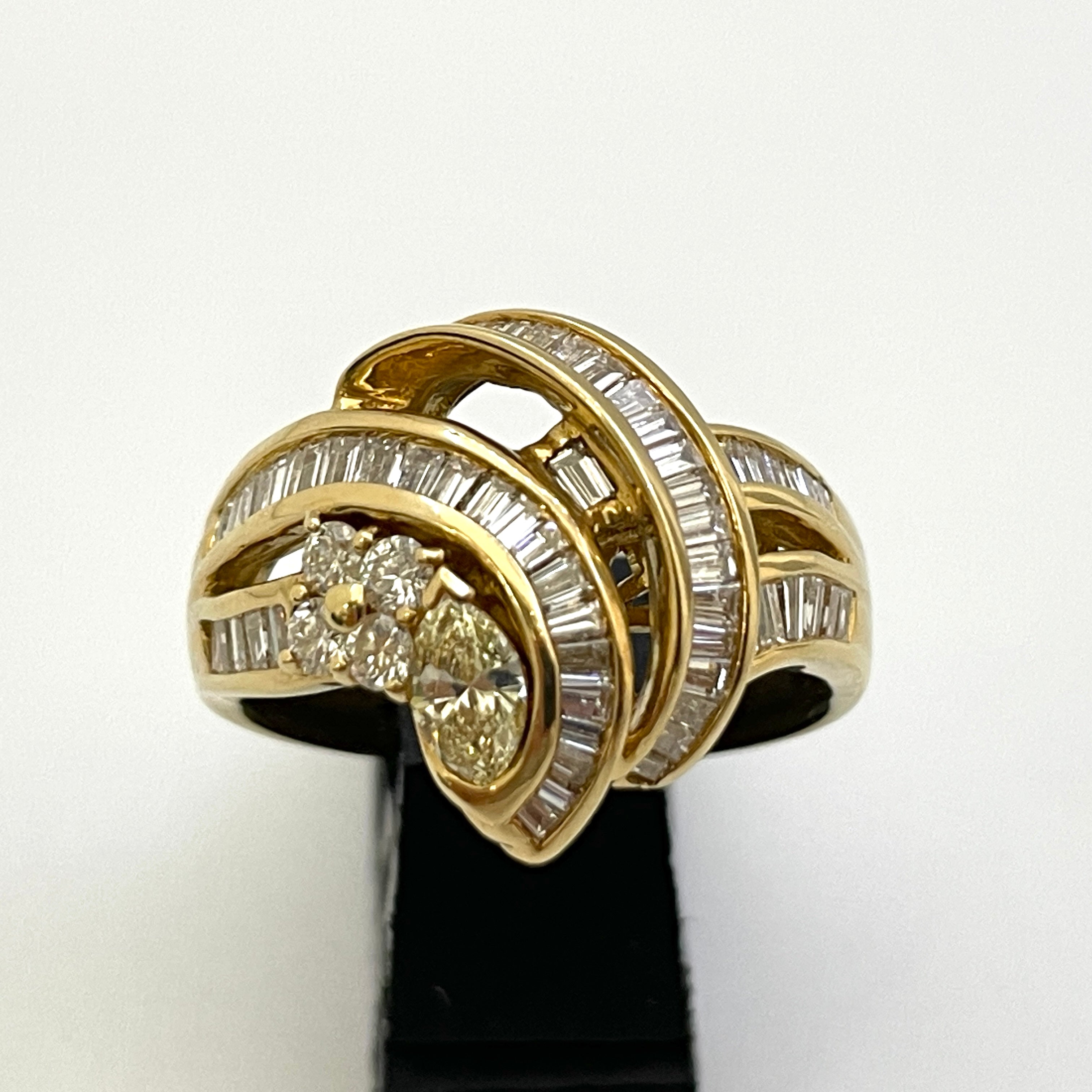 【送料無料】_ノンブランド_K18_マーキスD FD 総1.65ct_10.3g リング(指輪)_中古品