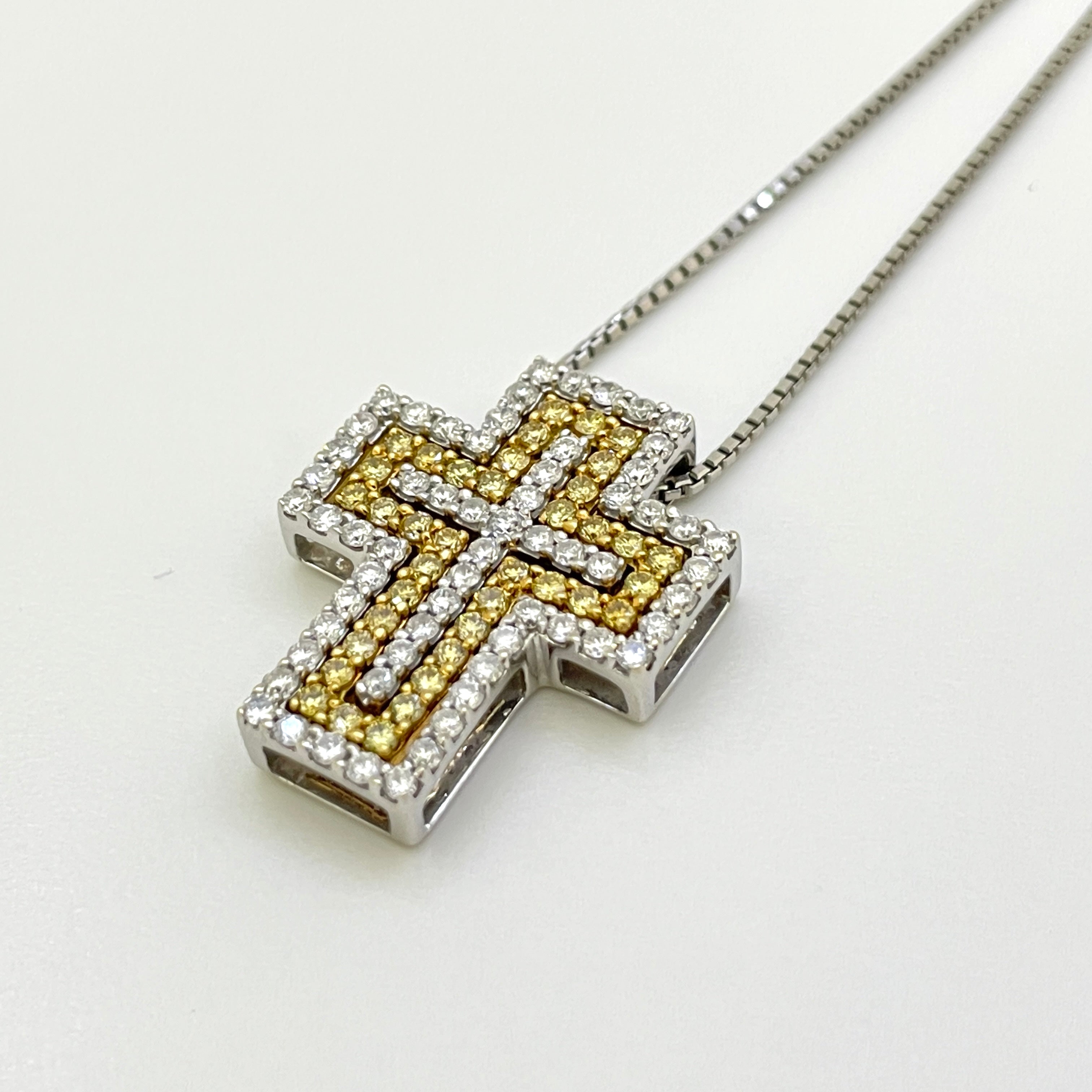 ノンブランド_トップ 18K 750 ダイヤモンド_チェーン PT850_総重量8.7g 45cm_ネックレス_中古品