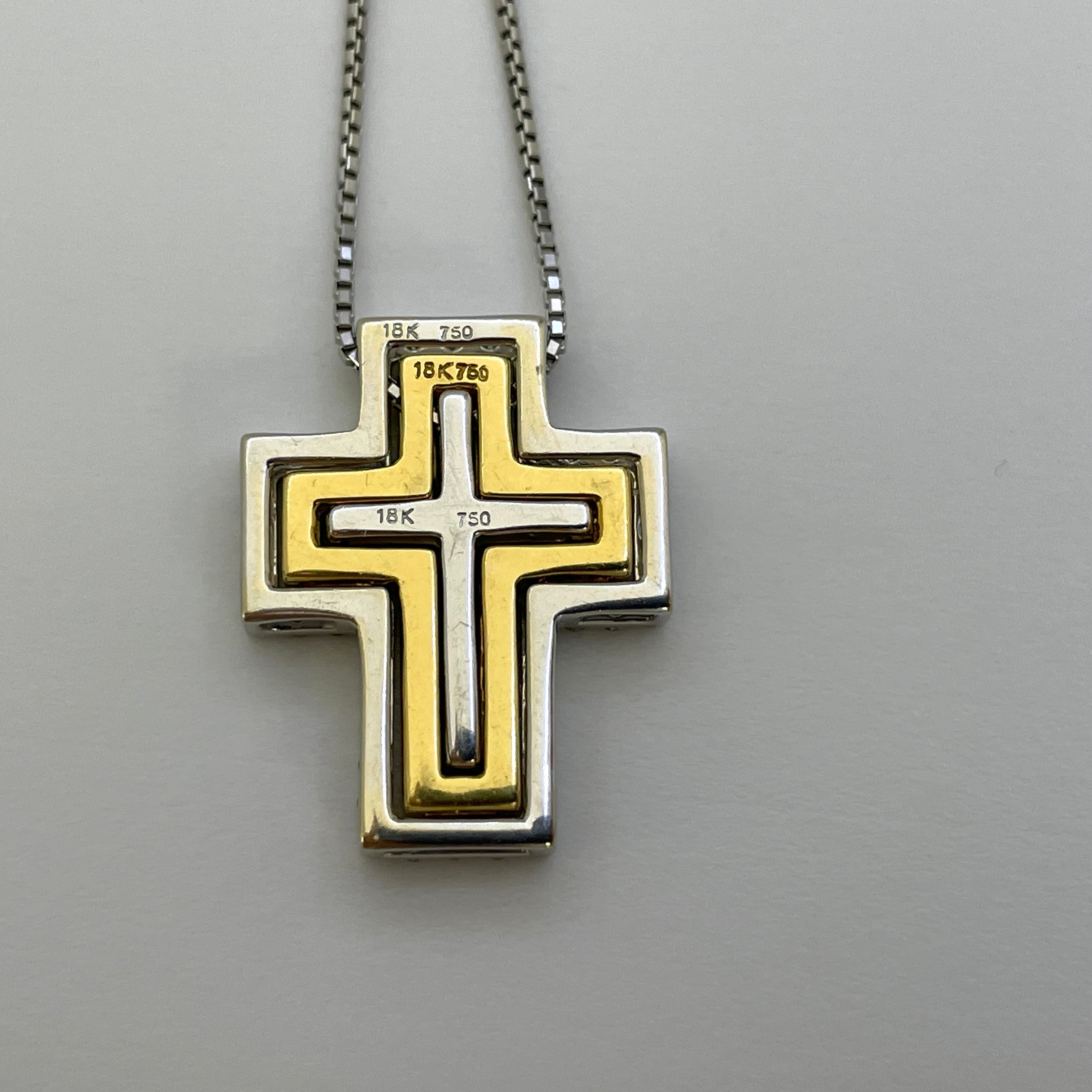 ノンブランド_トップ 18K 750 ダイヤモンド_チェーン PT850_総重量8.7g 45cm_ネックレス_中古品