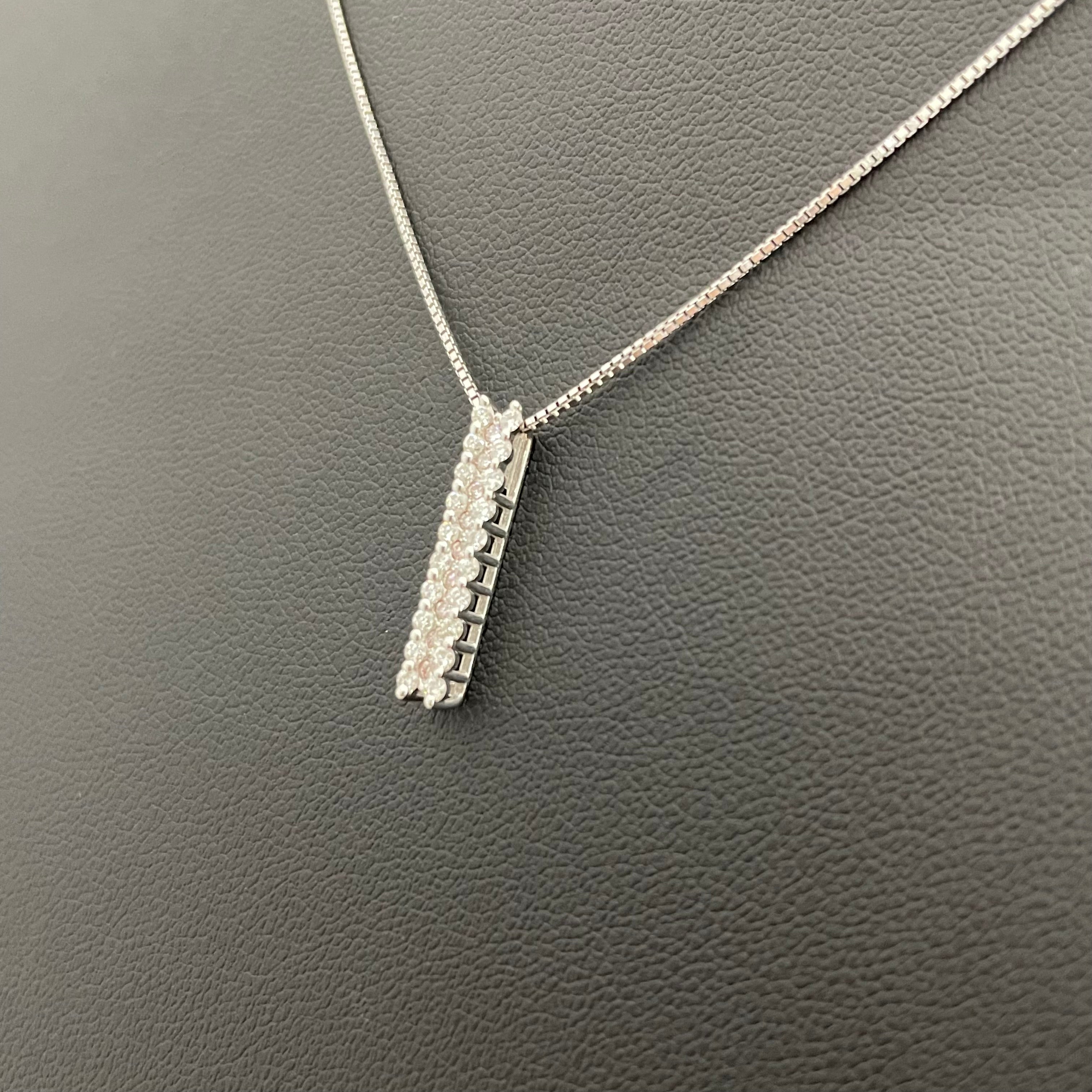 ノンブランド _K18WGダイヤモンドネックレス_FD0.1ct/FD0.26ct _45cm/3.4g_中古品