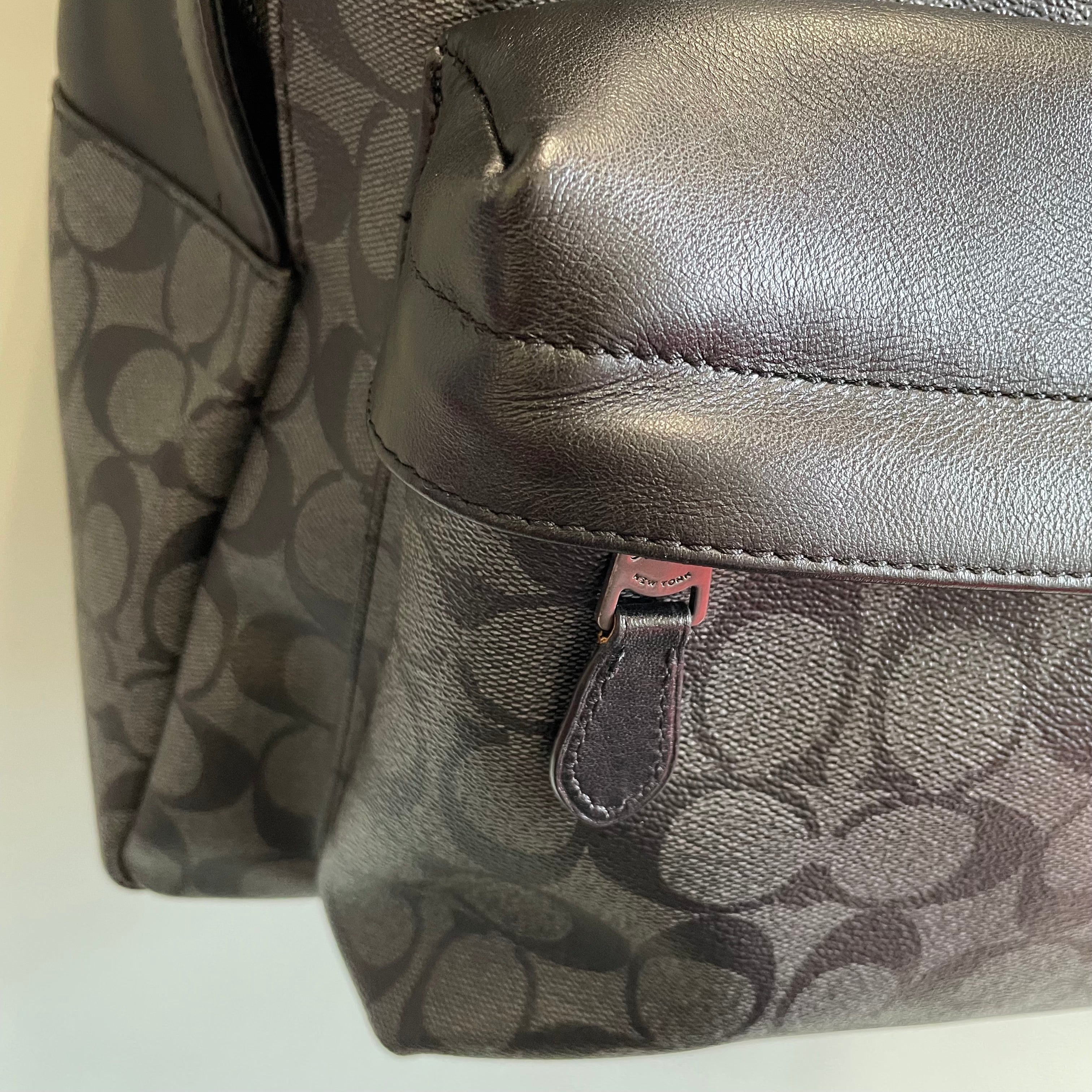 COACH_(コーチ)_シグネチャー リュック_F55398 _チャコールxブラック_中古品