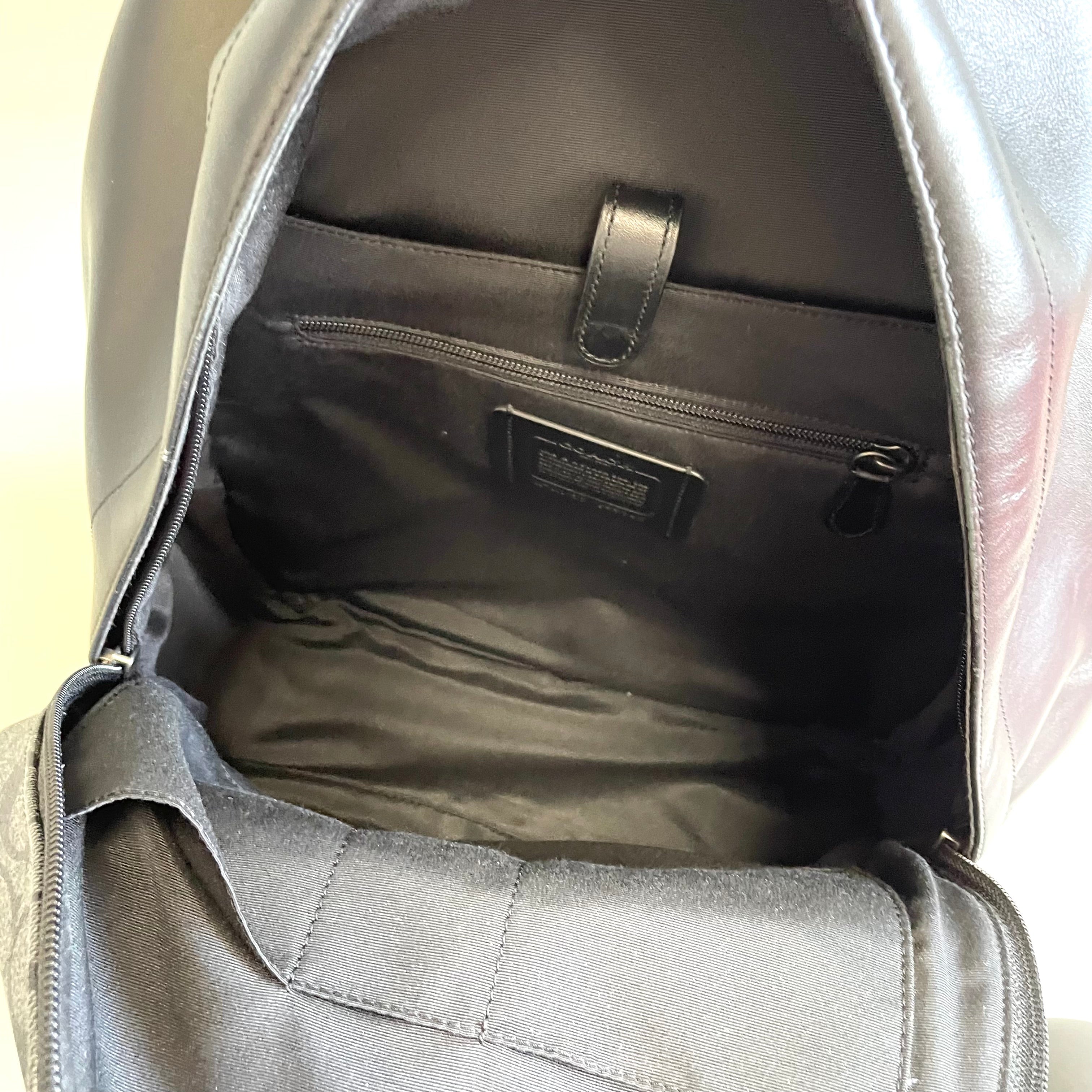 COACH_(コーチ)_シグネチャー リュック_F55398 _チャコールxブラック_中古品