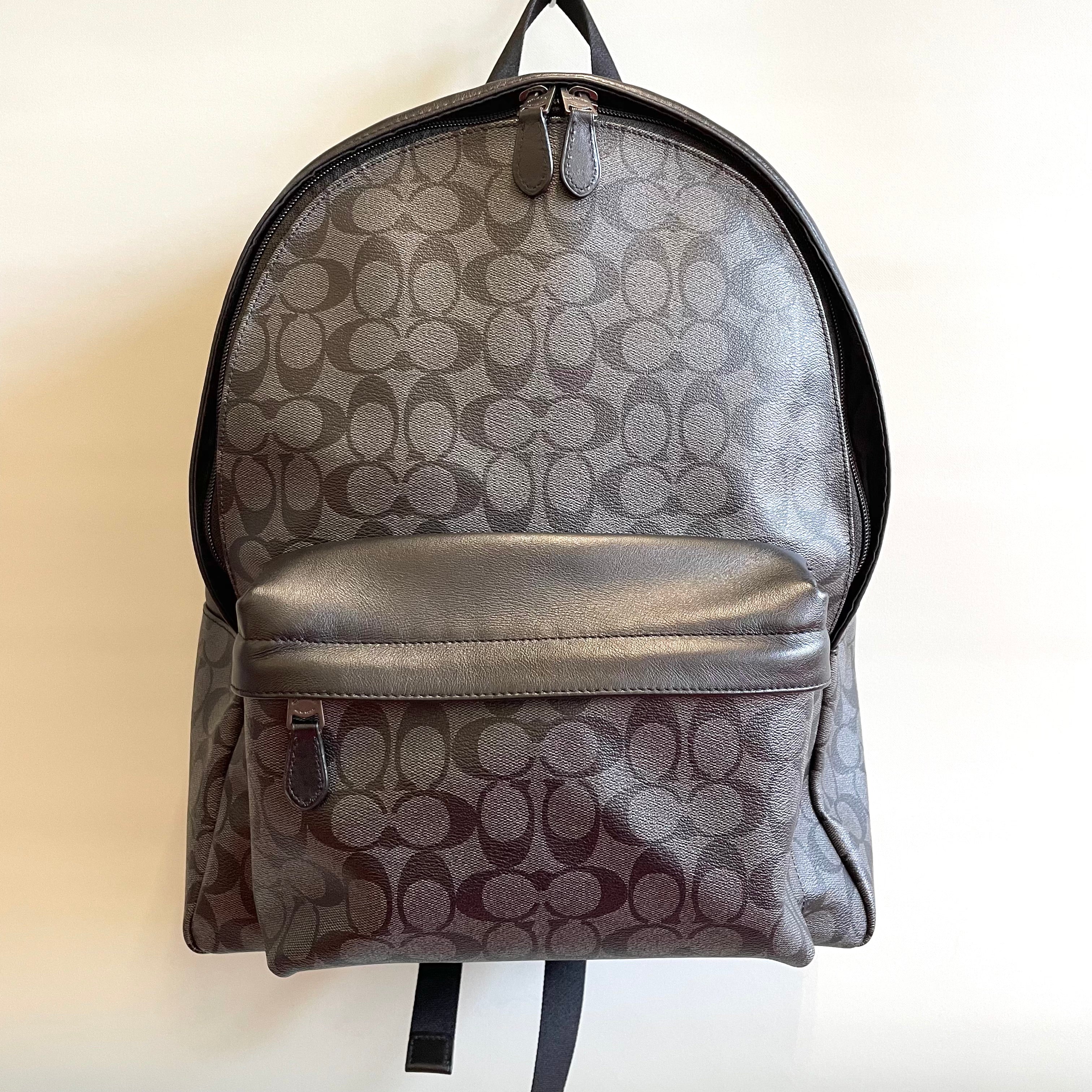 COACH_(コーチ)_シグネチャー リュック_F55398 _チャコールxブラック_中古品