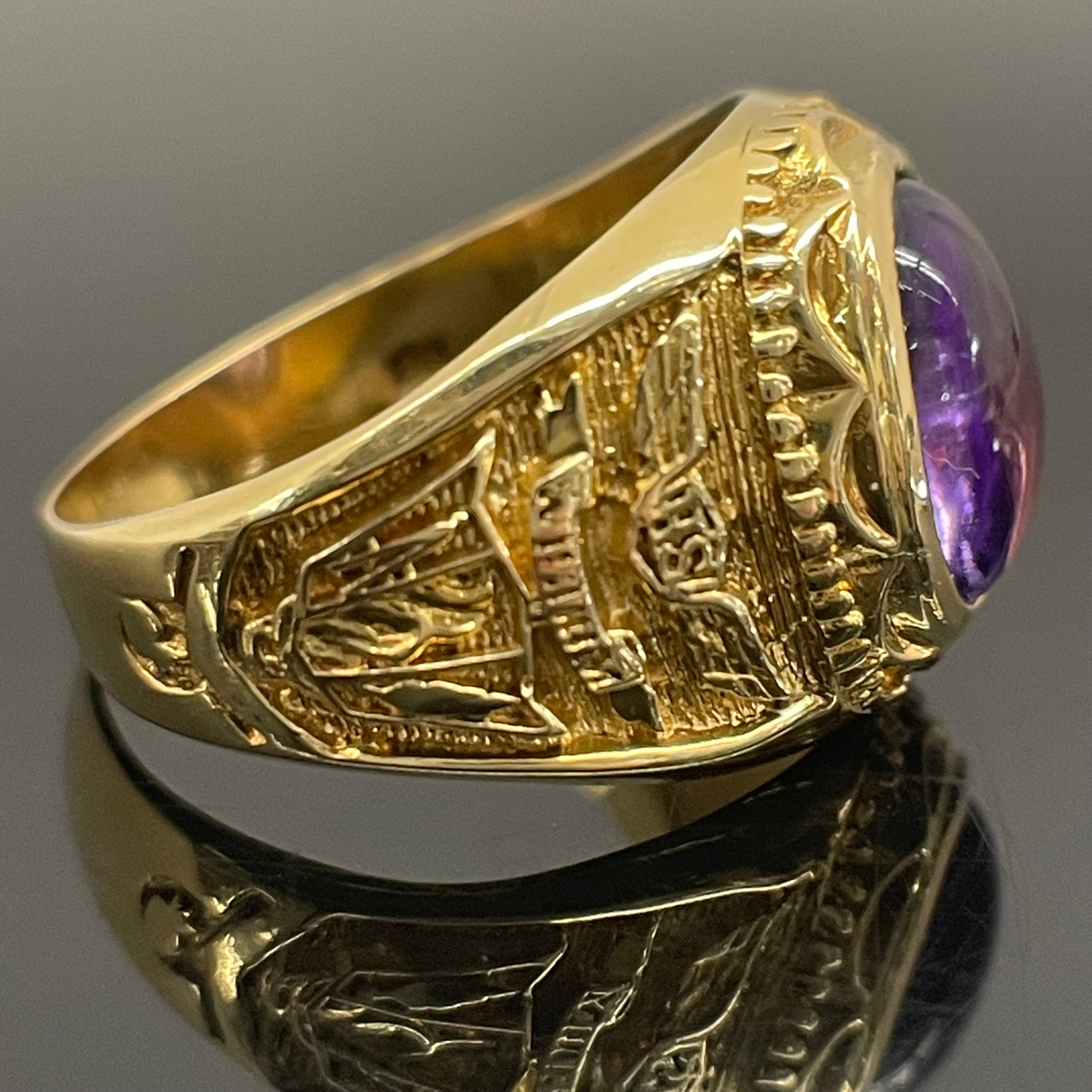 ノンブランド _アメジスト _K18カレッジリング _7.4g/#19.5号 _中古品