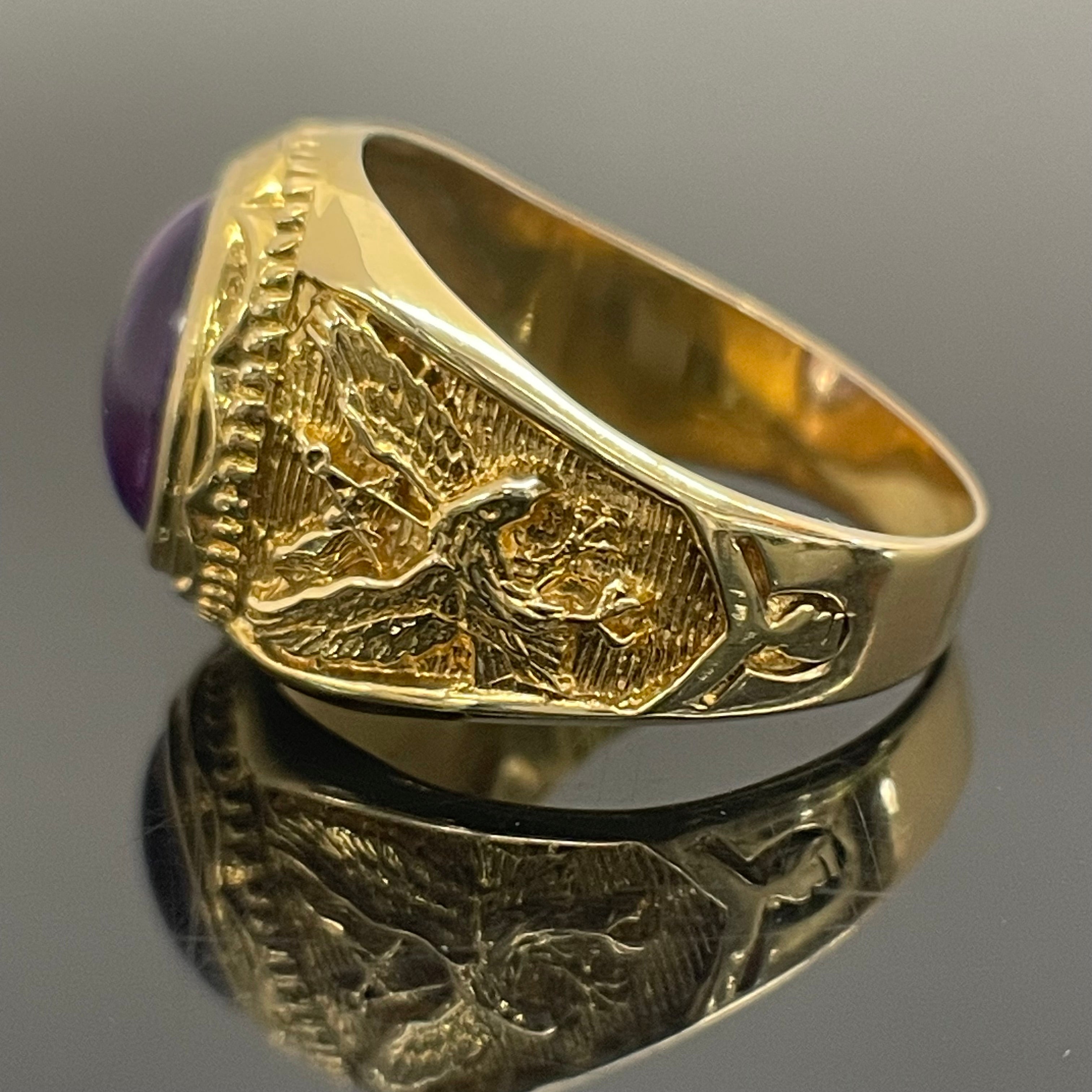 ノンブランド _アメジスト _K18カレッジリング _7.4g/#19.5号 _中古品