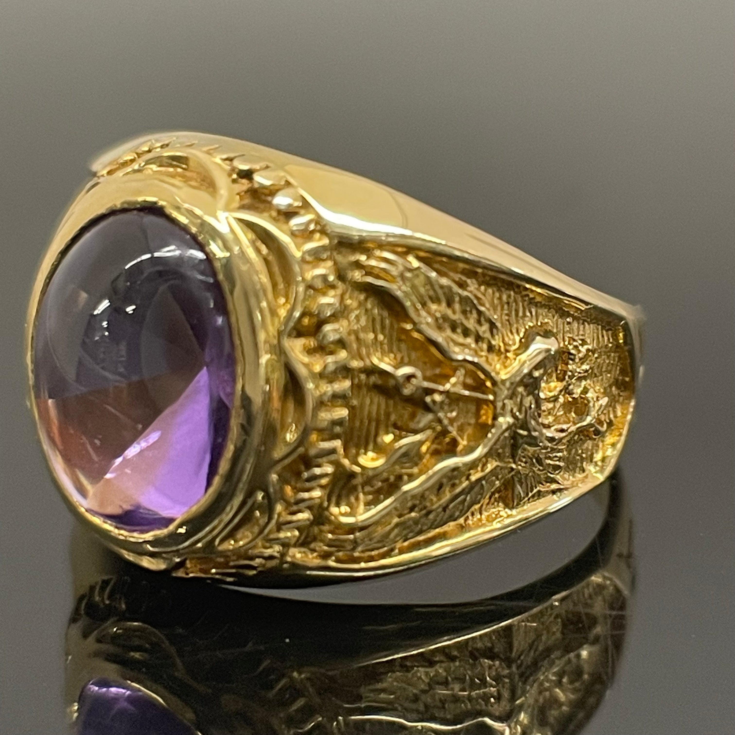 ノンブランド _アメジスト _K18カレッジリング _7.4g/#19.5号 _中古品