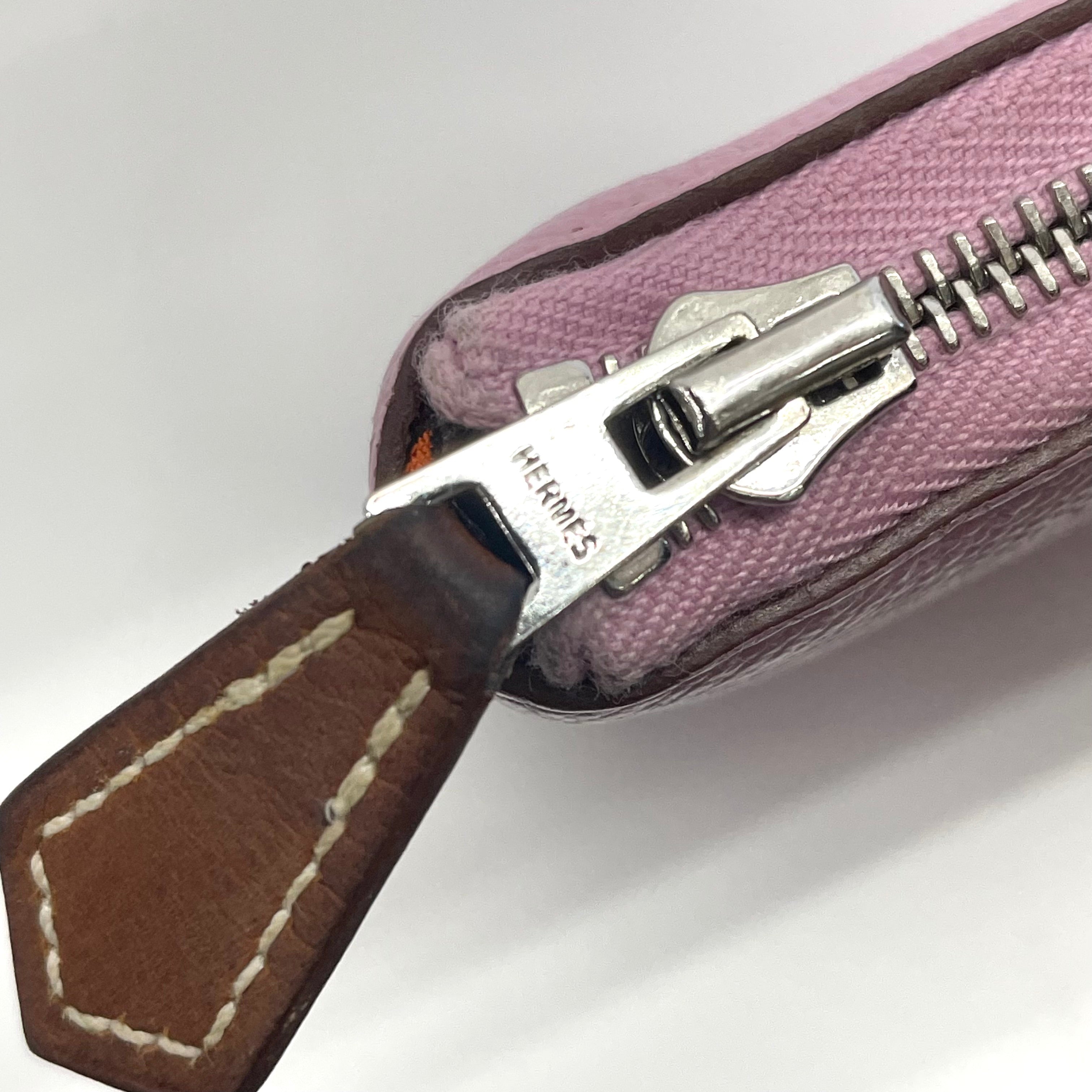 HERMES_(エルメス)_アザップコンパクト _シルクインコインケース_ヴォーエプソン ピンク_中古品