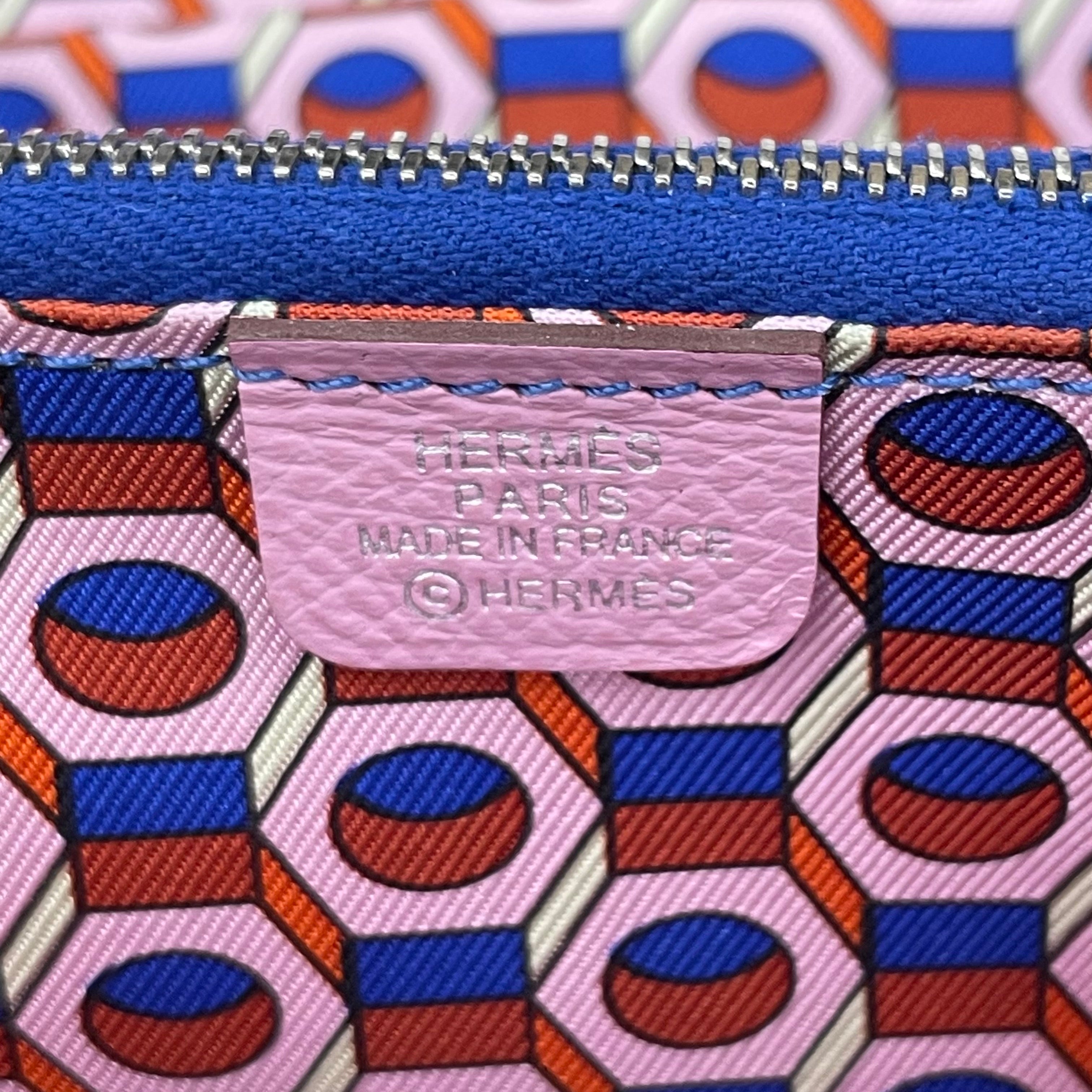 HERMES_(エルメス)_アザップコンパクト _シルクインコインケース_ヴォーエプソン ピンク_中古品