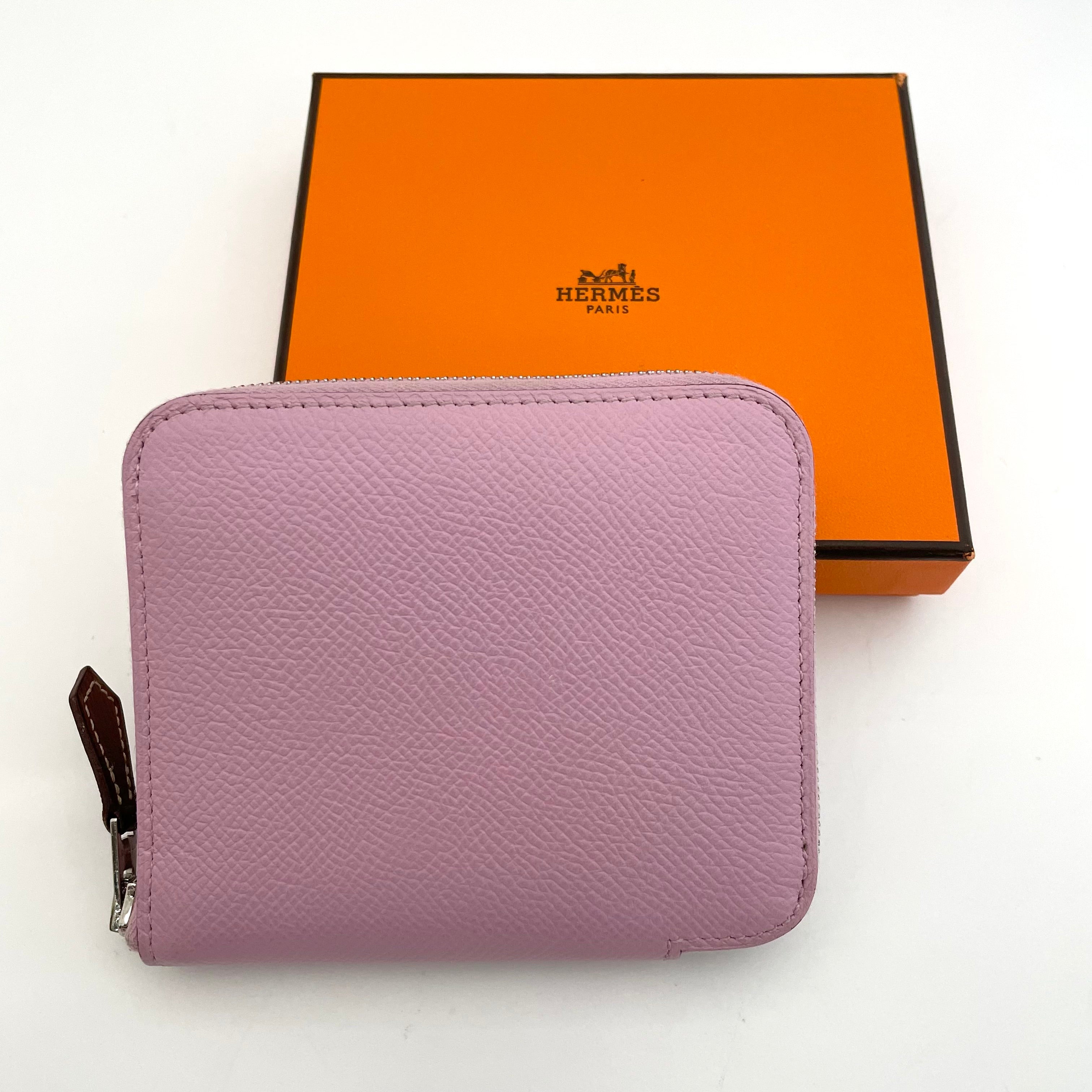 HERMES_(エルメス)_アザップコンパクト _シルクインコインケース_ヴォーエプソン ピンク_中古品