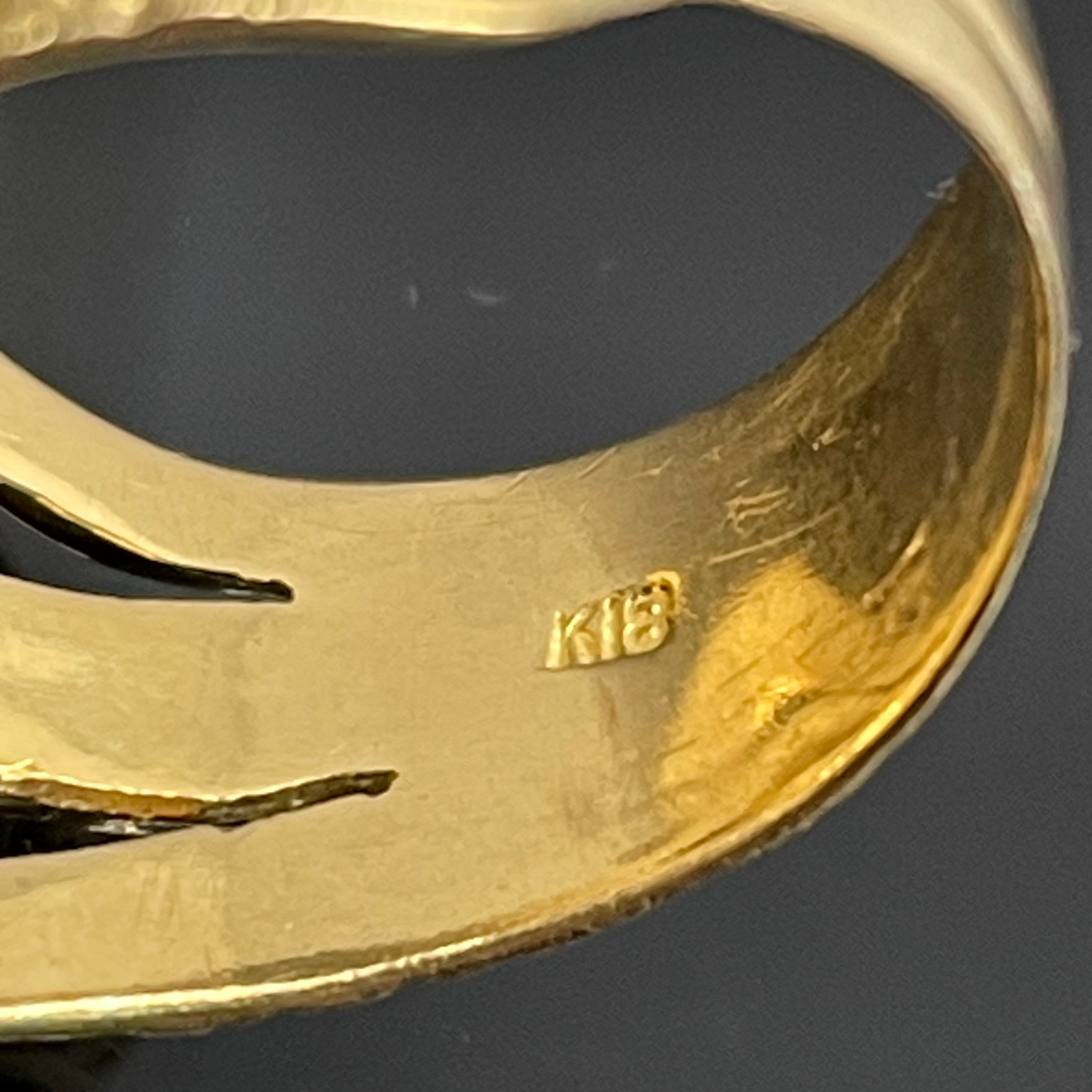 ノンブランド_K18双蛇モチーフリング_12g/#21号_中古品