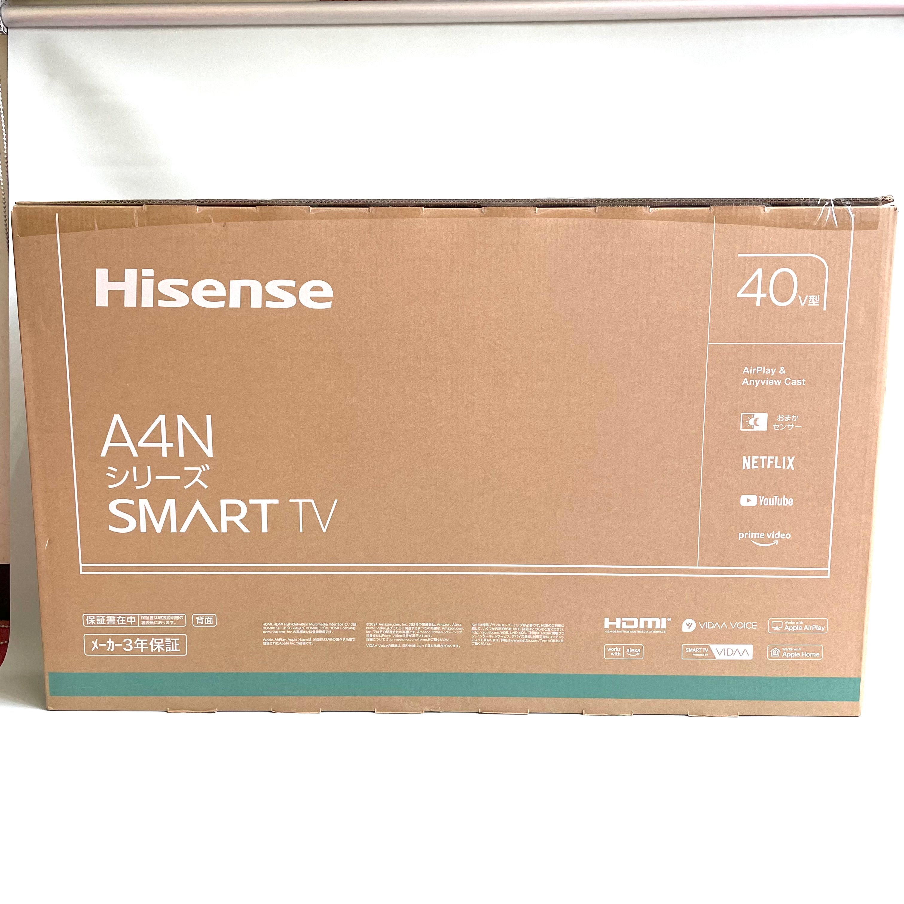 Hisense_(ハイセンス)_ FHD/HD液晶テレビ _40V型/3波Wチューナー内蔵_40A4N _新品