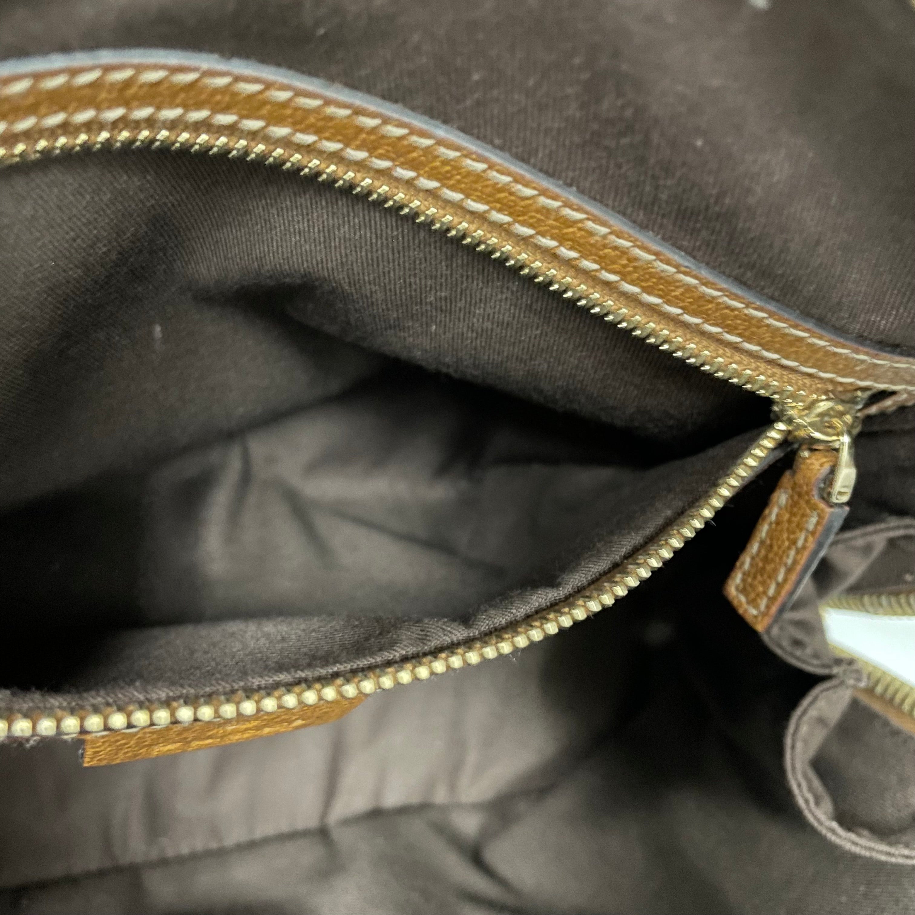 GUCCI_(グッチ)_GGキャンバス _ブラウンレザー _ハンドバッグ131023_中古品