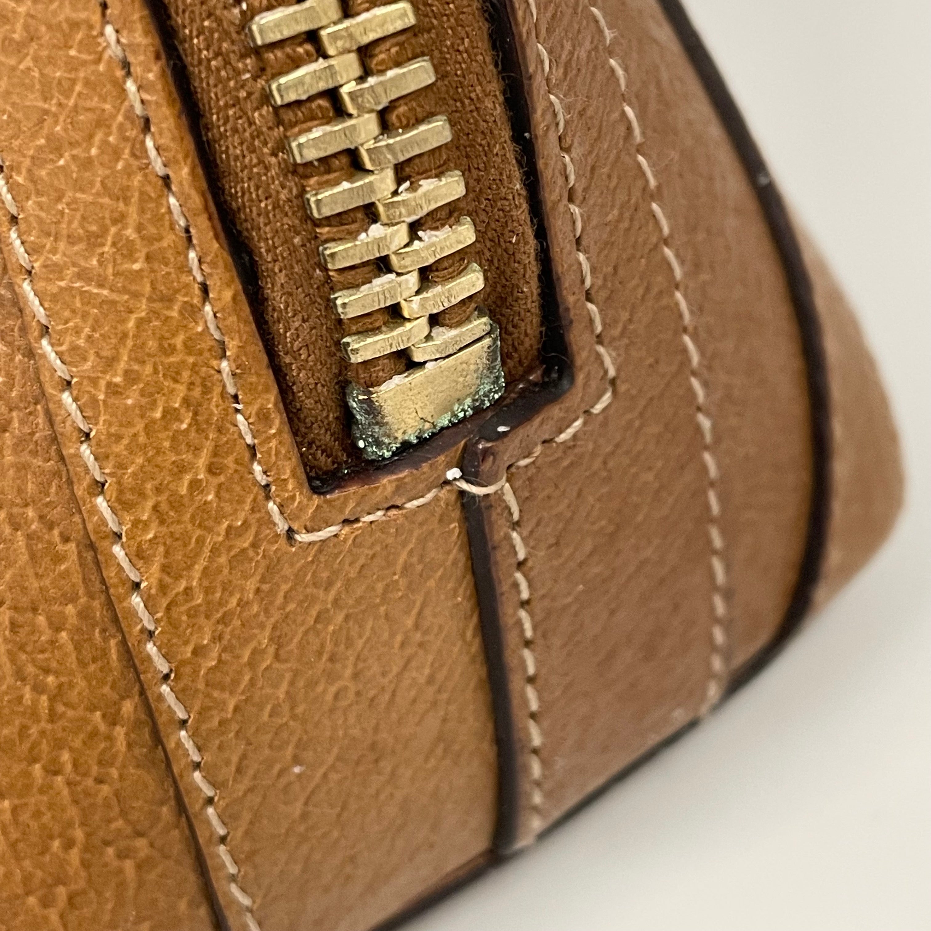 GUCCI_(グッチ)_GGキャンバス _ブラウンレザー _ハンドバッグ131023_中古品