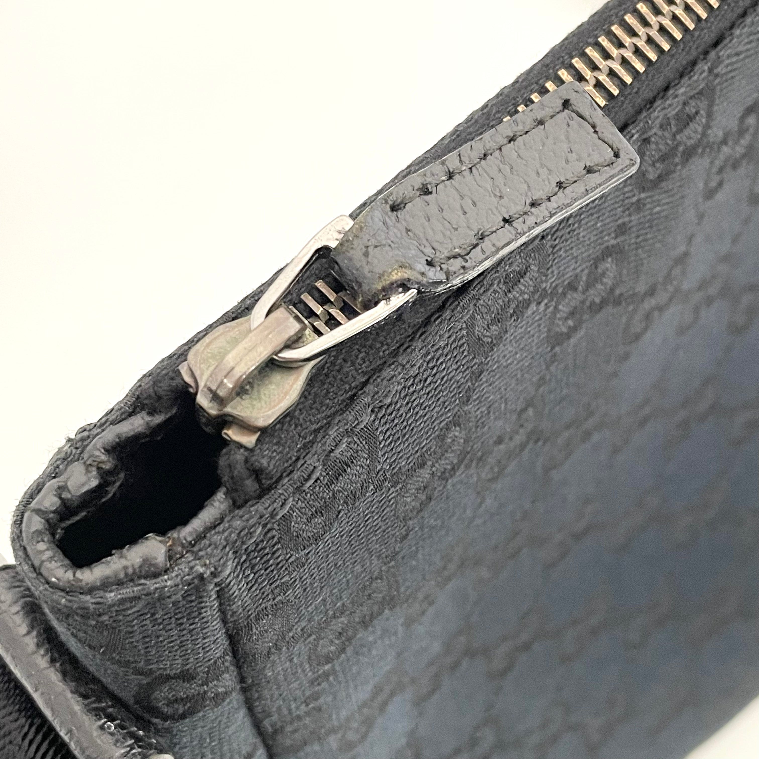 GUCCI_(グッチ)_GGキャンバス_ショルダーバック_114273ブラック_中古品