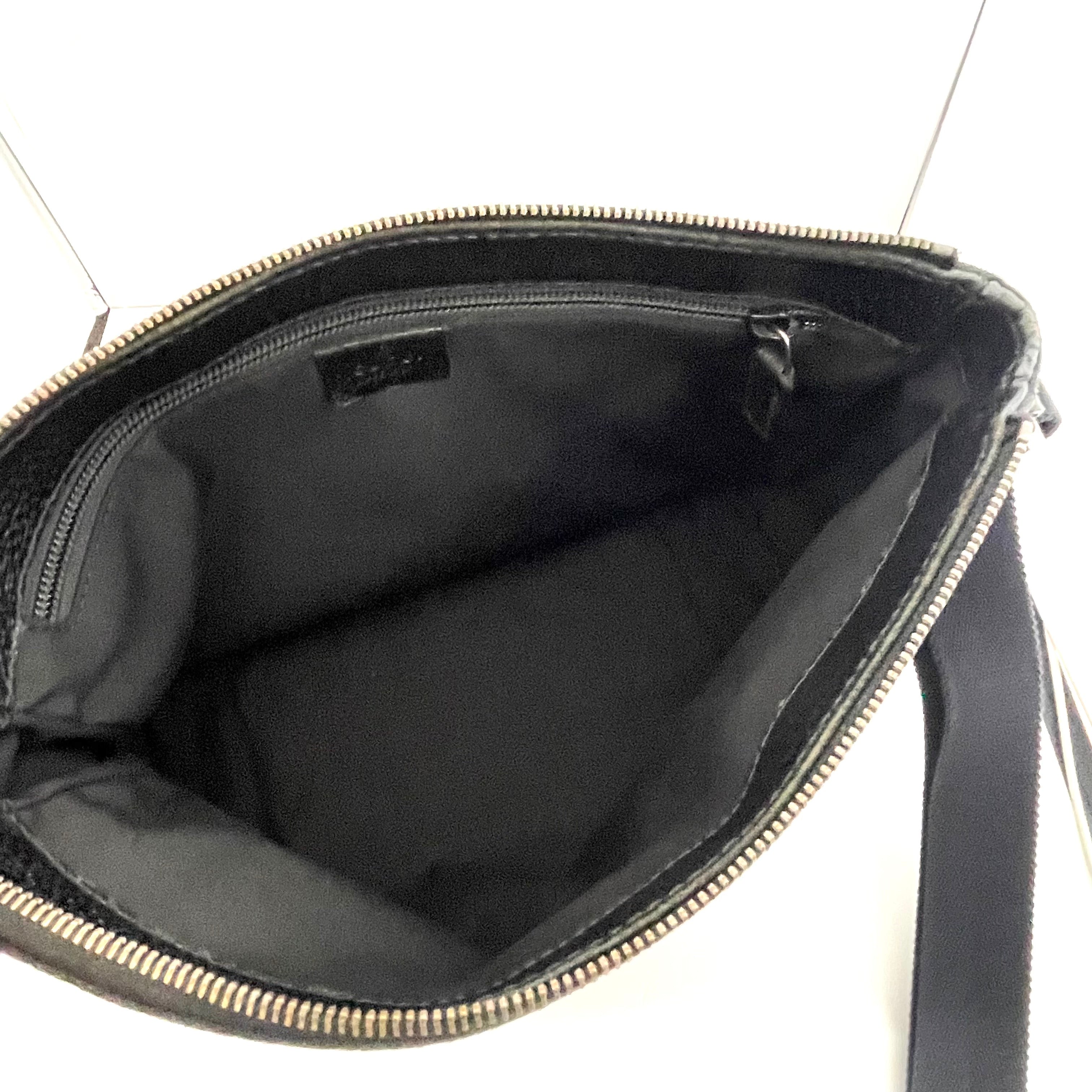 GUCCI_(グッチ)_GGキャンバス_ショルダーバック_114273ブラック_中古品