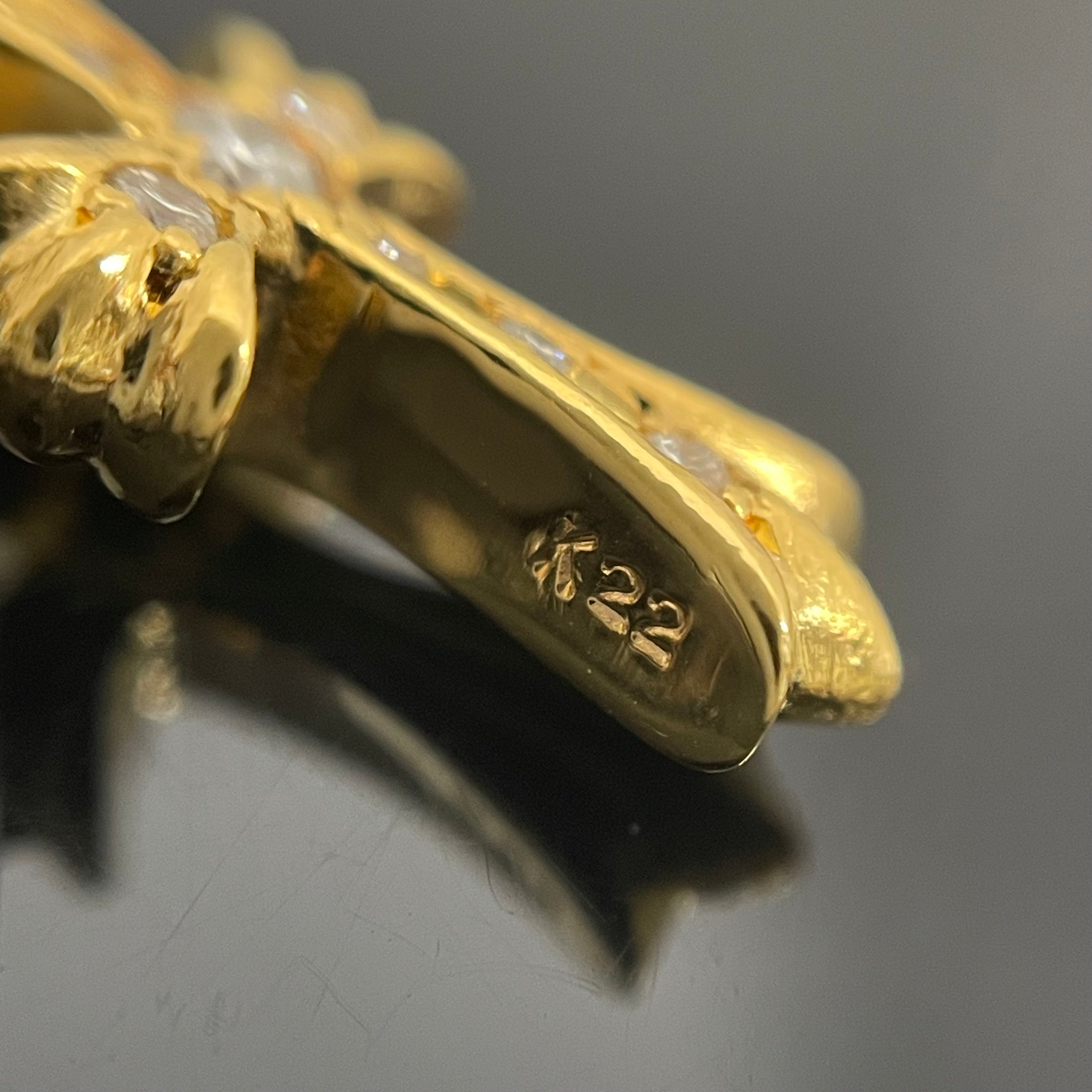 ノンブランド _K22ダイヤモンド_ミニクロスペンダントトップ _PD 3.4g_中古品