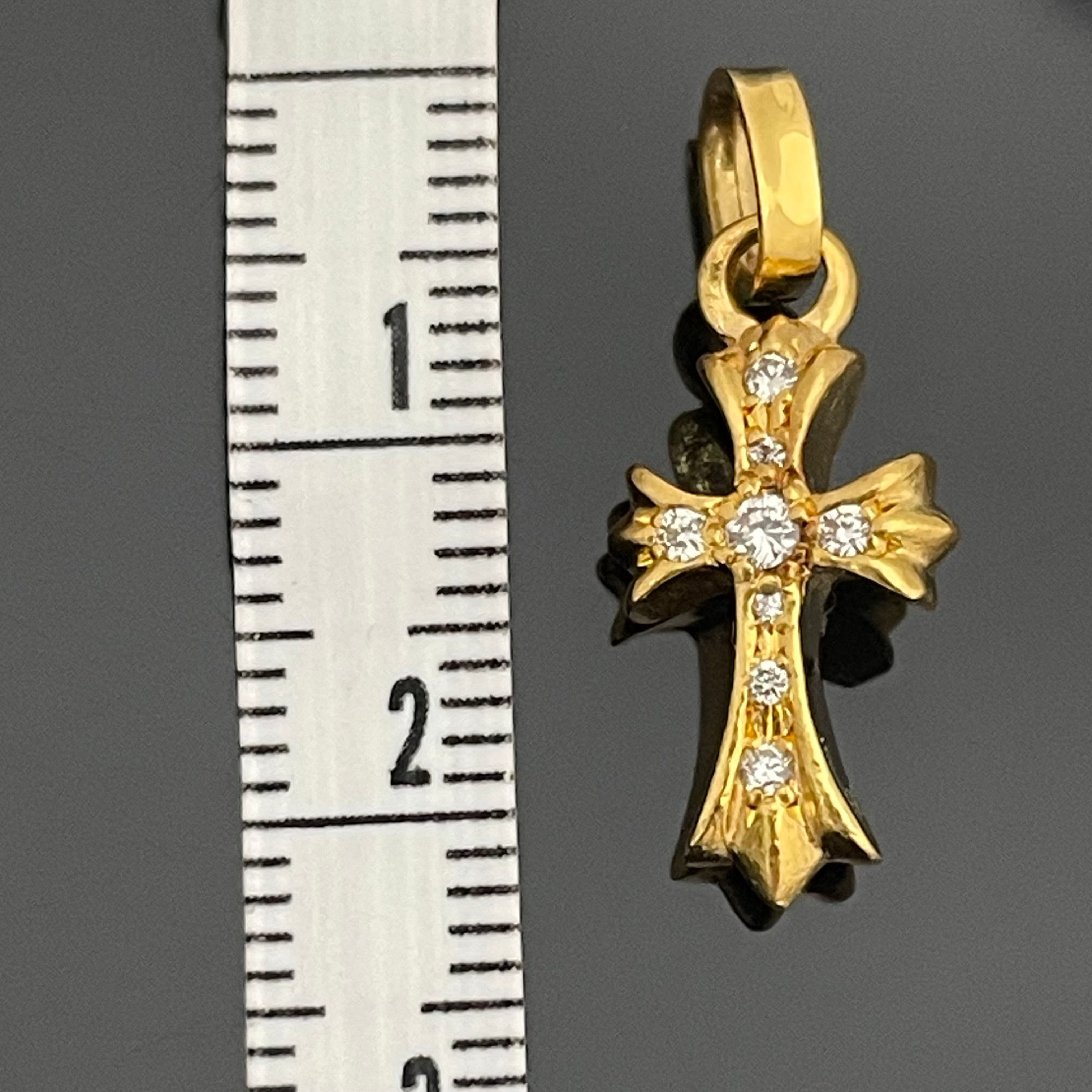 ノンブランド _K22ダイヤモンド_ミニクロスペンダントトップ _PD 3.4g_中古品