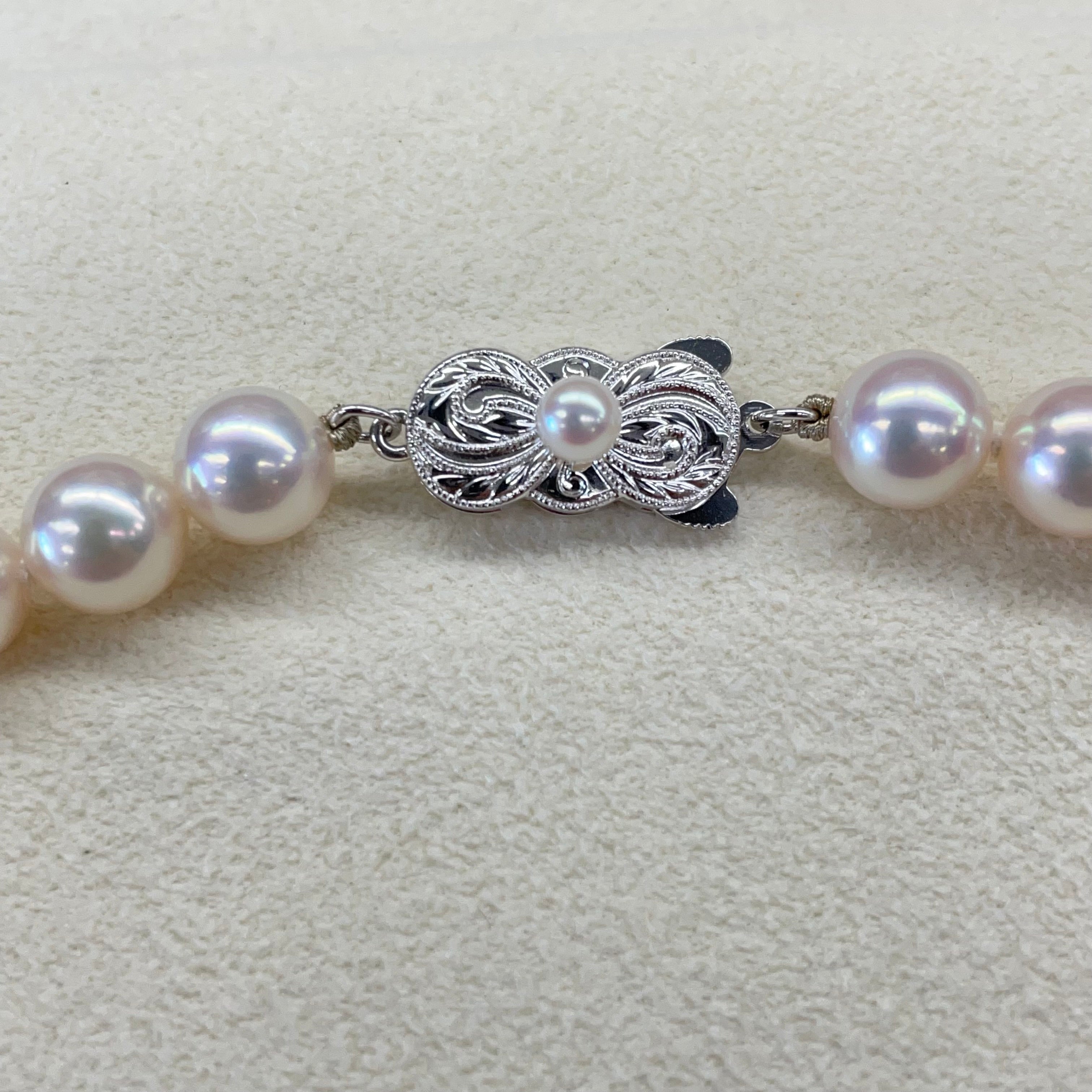 MIKIMOTO_(ミキモト)_パールネックレス _7.5〜8.0㎜/43cm/留金SV _オーロラロゼ_真科研鑑定書付き_中古品