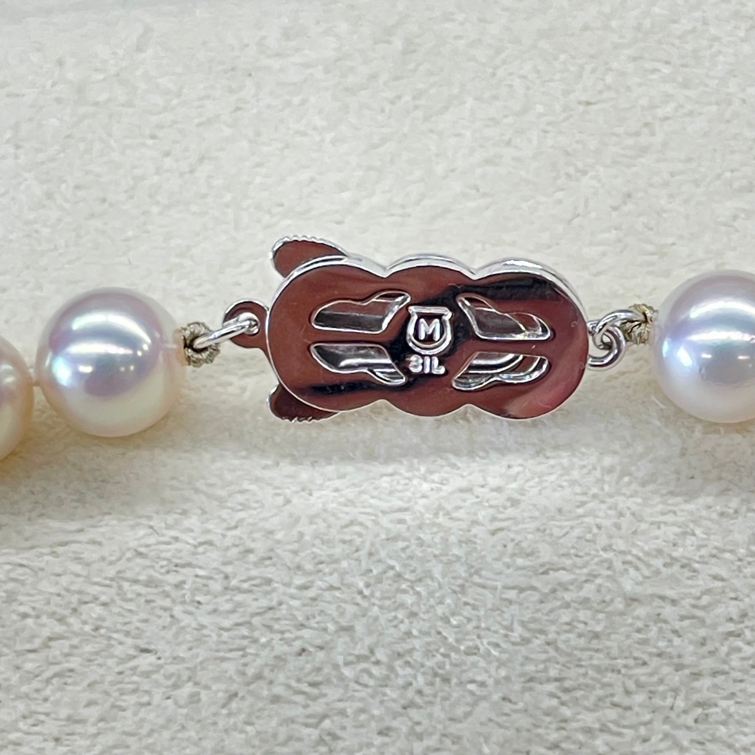 MIKIMOTO_(ミキモト)_パールネックレス _7.5〜8.0㎜/43cm/留金SV _オーロラロゼ_真科研鑑定書付き_中古品