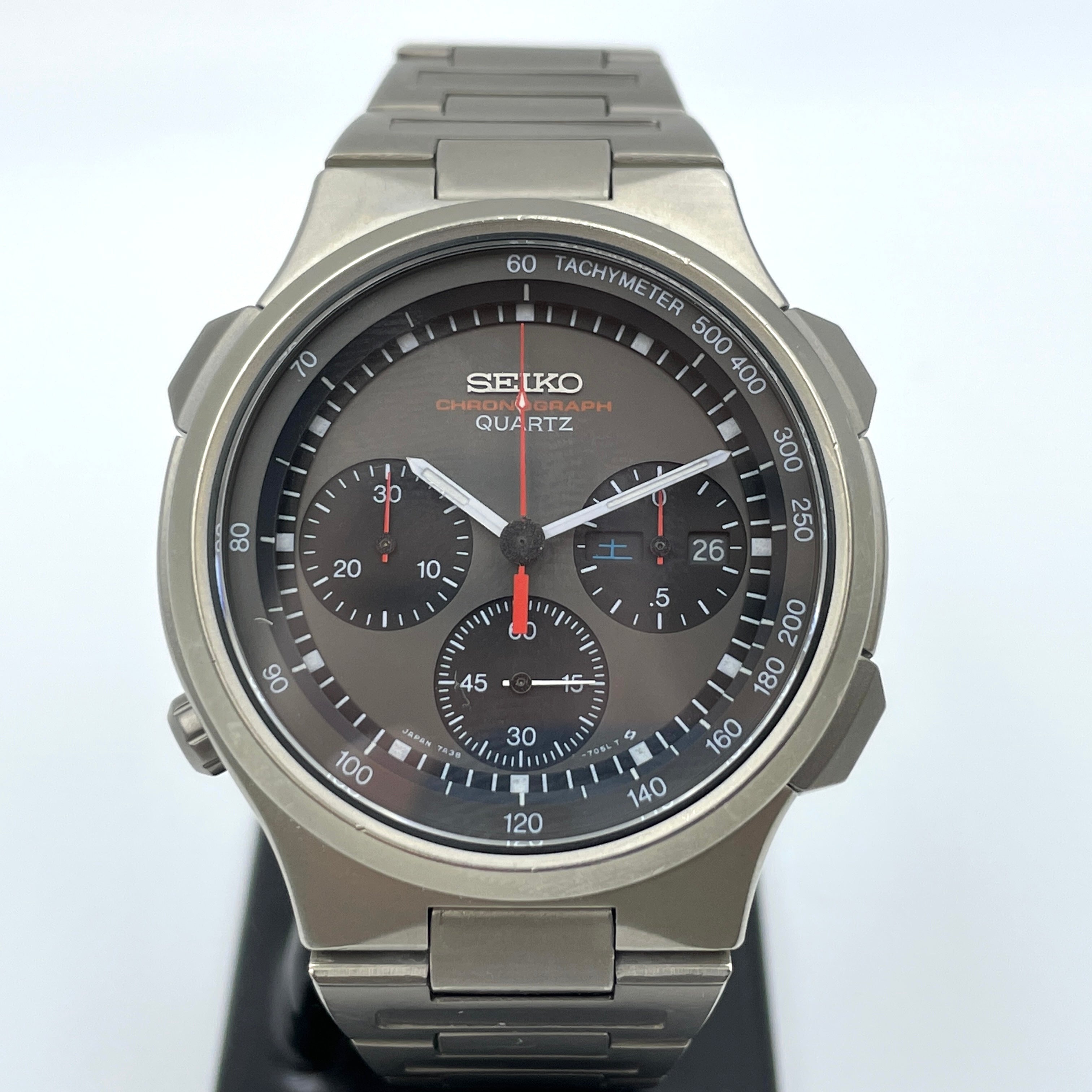 【送料無料】_SEIKO_(セイコー)_スピードマスター クロノグラフ_7A38-7030 チタン_QZ 腕時計_中古品
