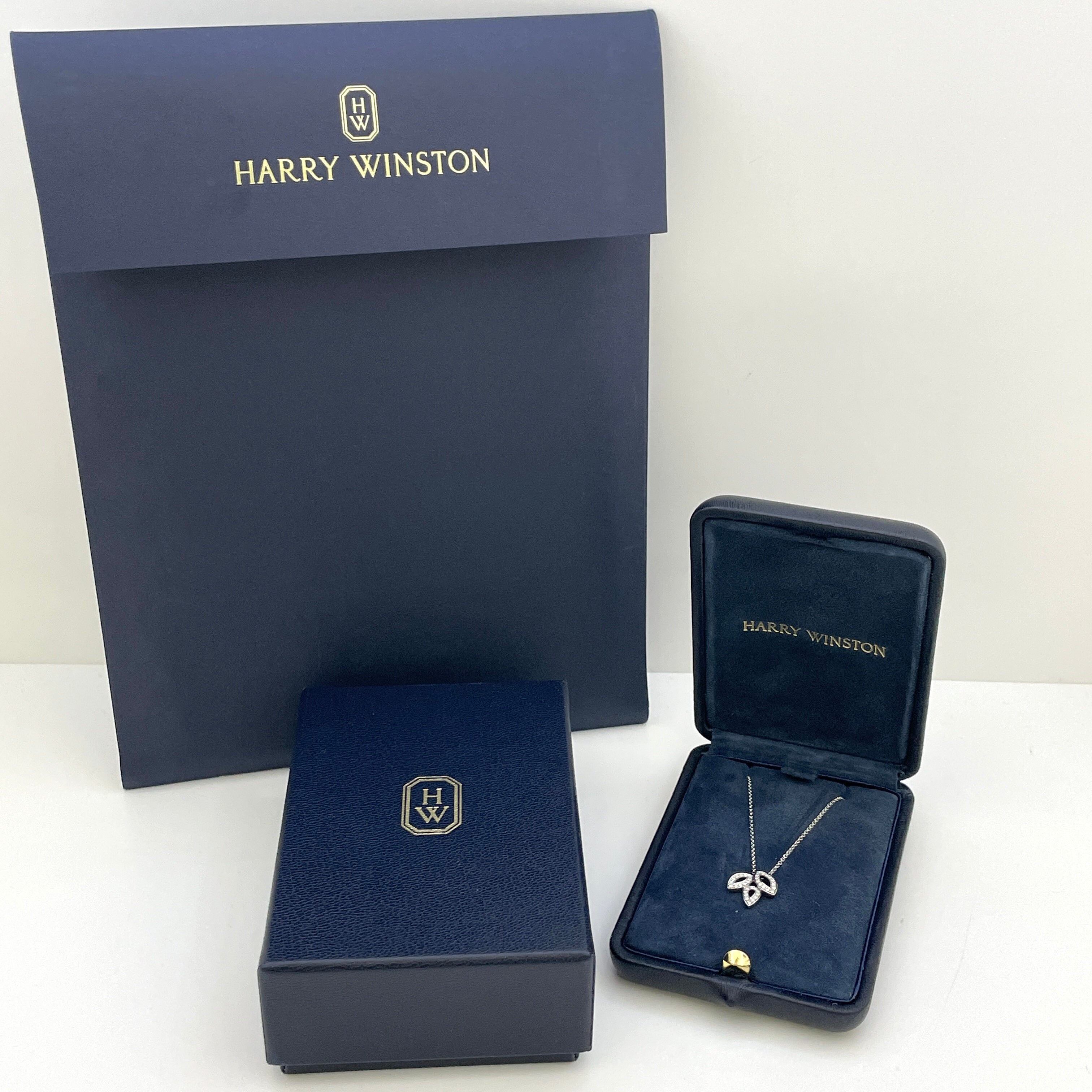 【送料無料】_HARRY WINSTON_(ハリーウィンストン)_リリークラスター・ミニ・ペンダント_PT950 ダイヤモンド 5.7gネックレス_中古品