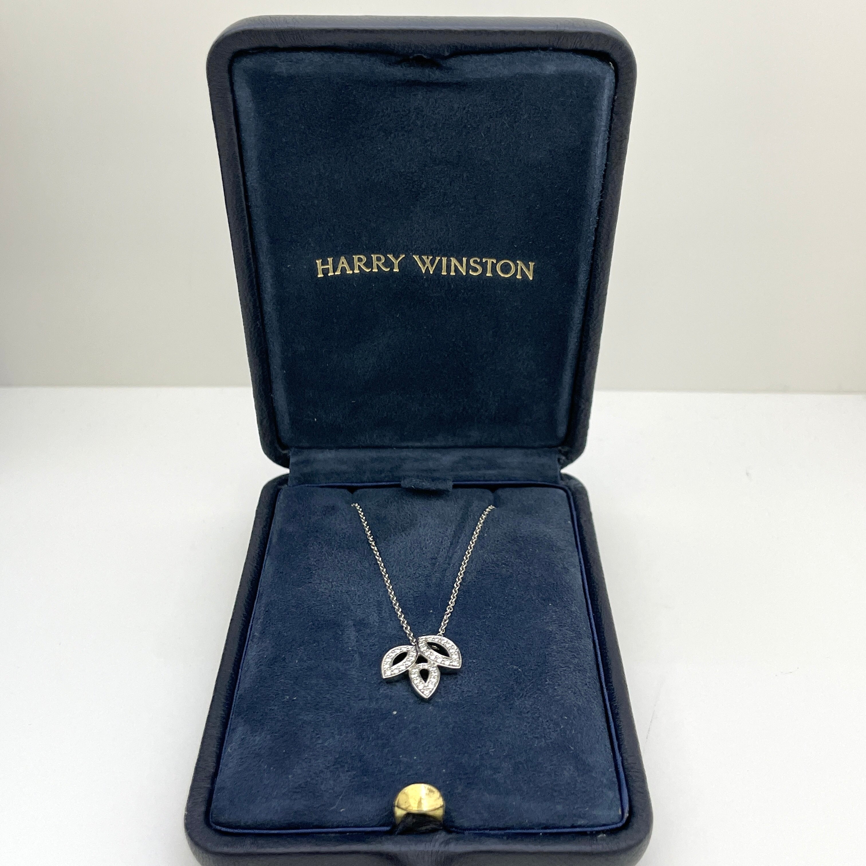 【送料無料】_HARRY WINSTON_(ハリーウィンストン)_リリークラスター・ミニ・ペンダント_PT950 ダイヤモンド 5.7gネックレス_中古品