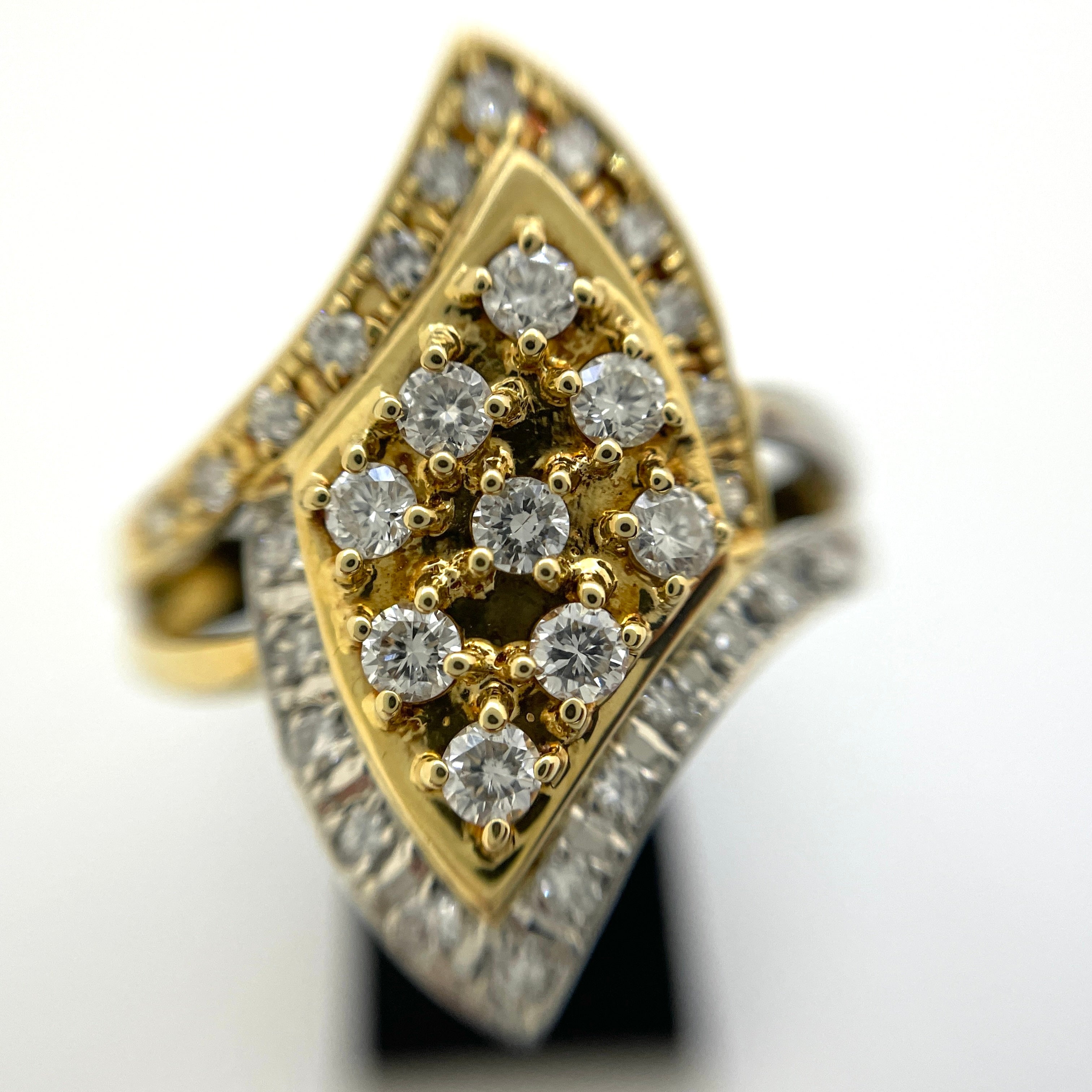 【送料無料】_ノンブランド_ダイヤモンドリング_K18/Pt900コンビ FD0.65ct 6.4g_中古品