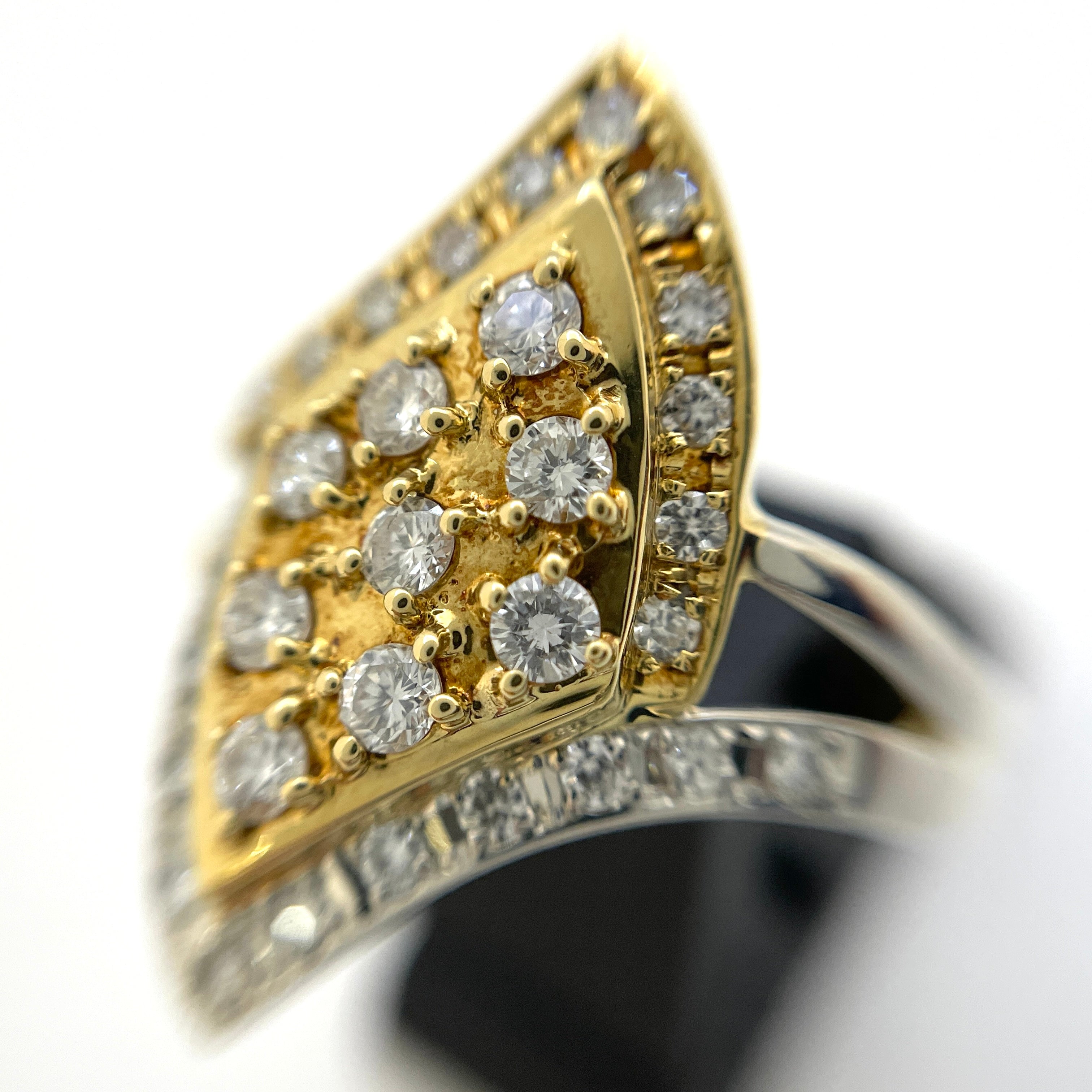 【送料無料】_ノンブランド_ダイヤモンドリング_K18/Pt900コンビ FD0.65ct 6.4g_中古品