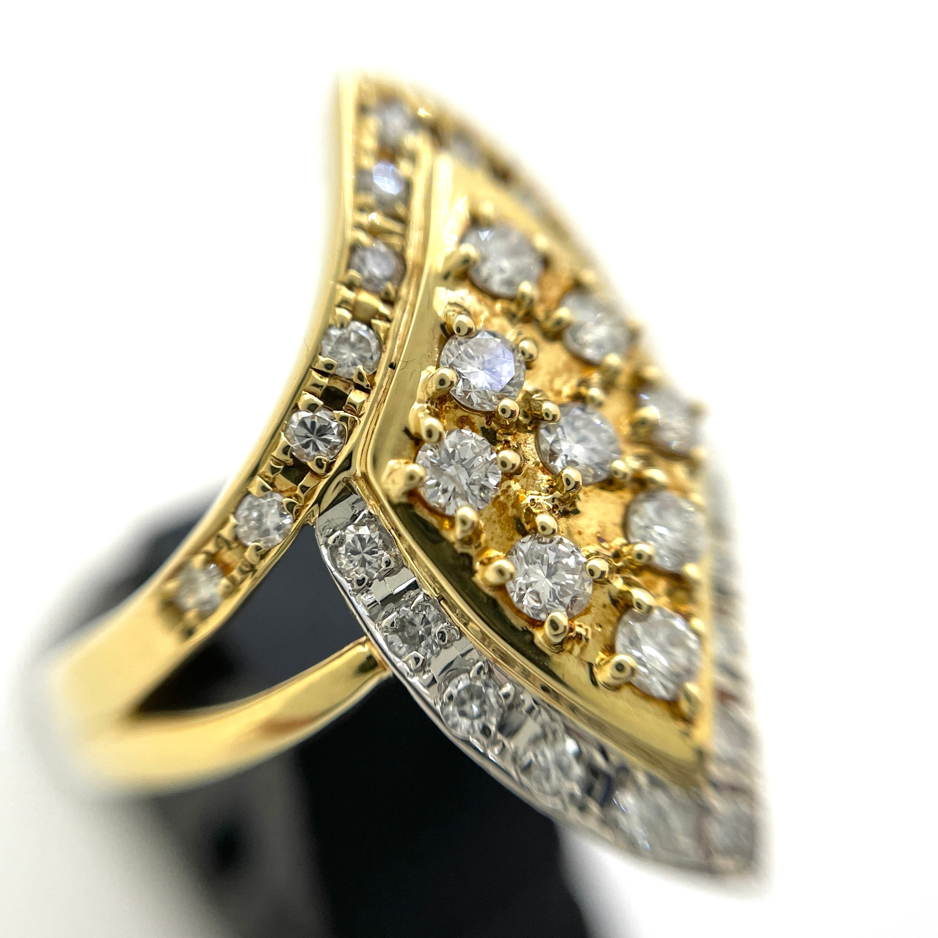 【送料無料】_ノンブランド_ダイヤモンドリング_K18/Pt900コンビ FD0.65ct 6.4g_中古品