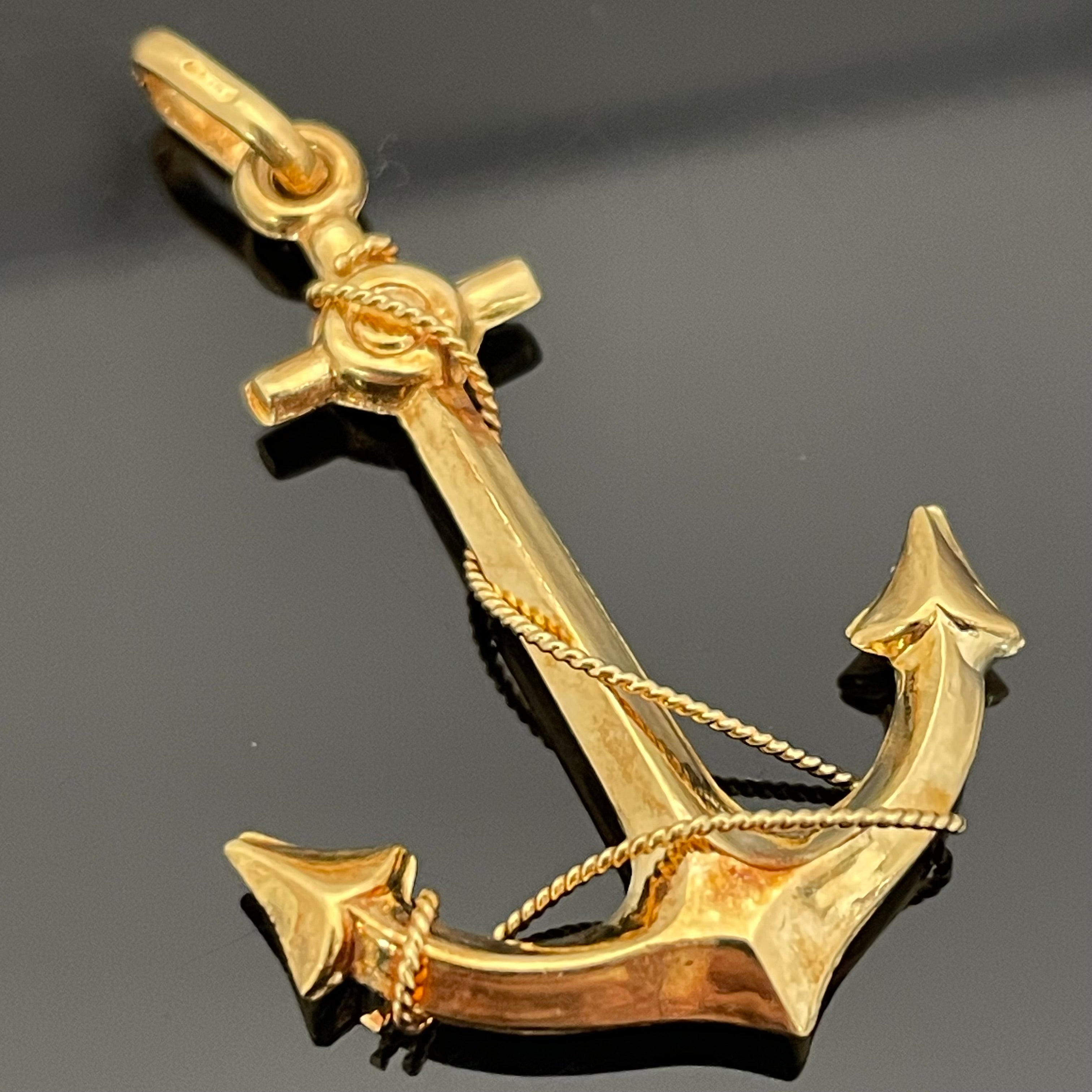 ノンブランド _K18アンカーモチーフ_ペンダントトップ3.1g_中古品