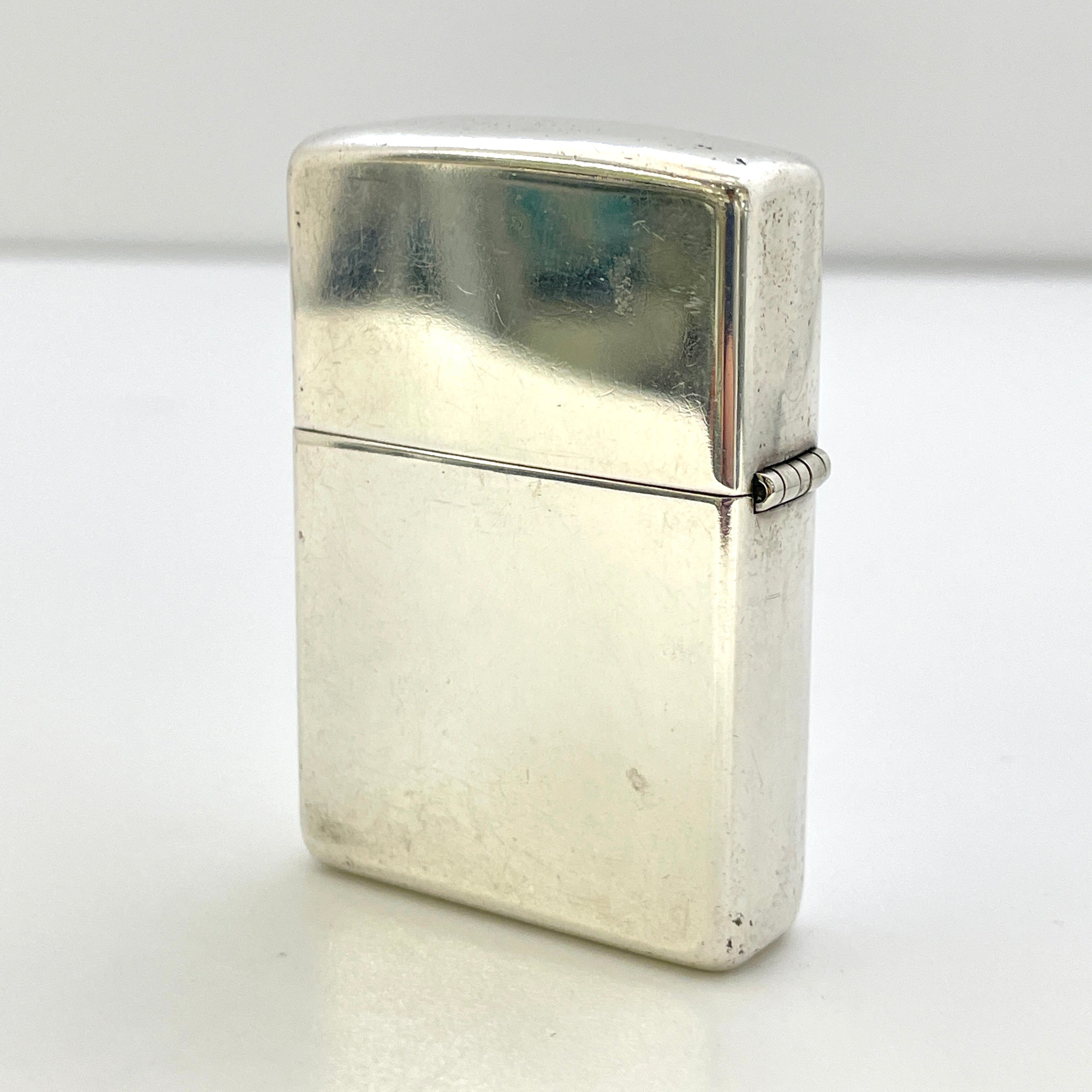 【送料無料】_Zippo_(ジッポ)_オイルライター_STERLING SILVER 無地 2011_中古品