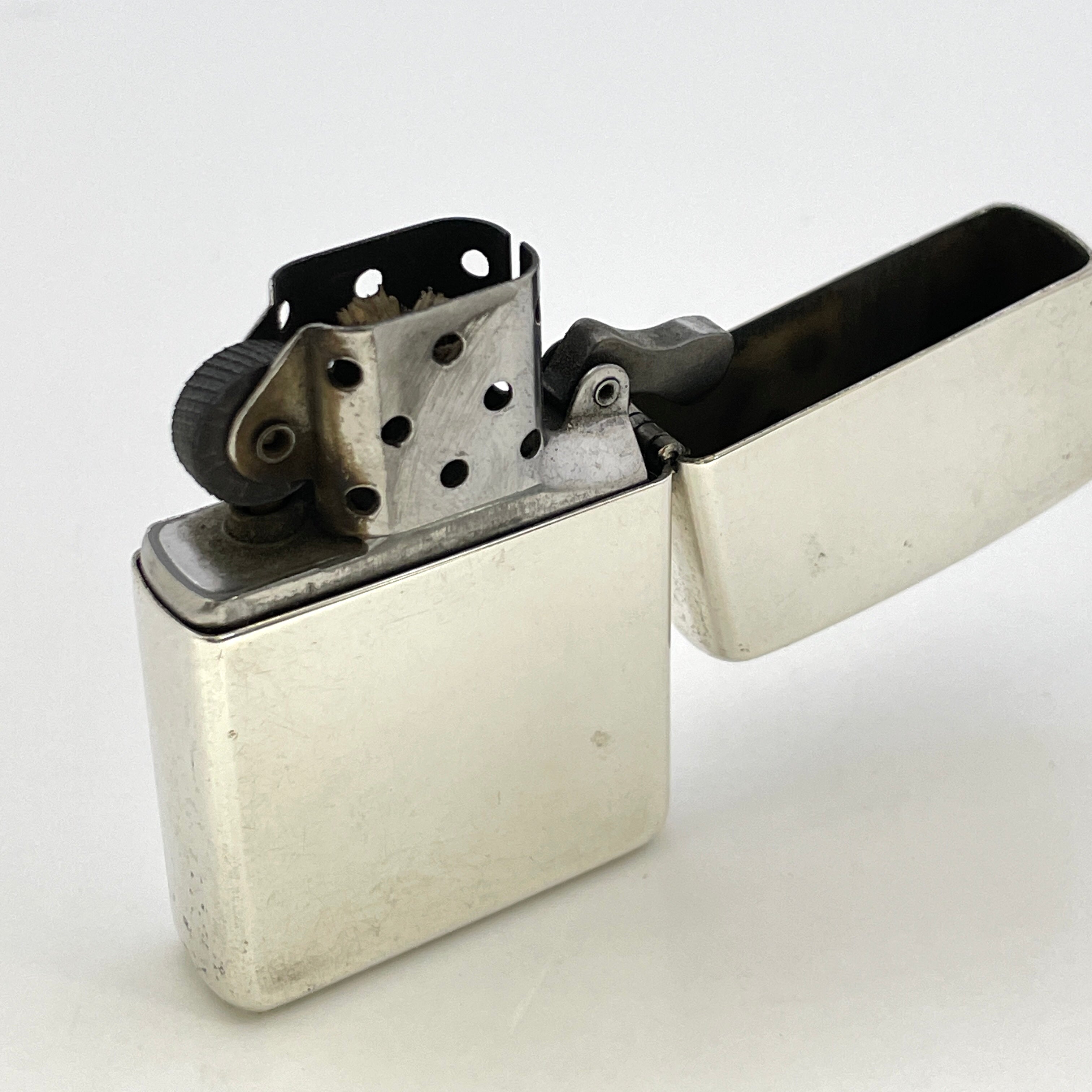 【送料無料】_Zippo_(ジッポ)_オイルライター_STERLING SILVER 無地 2011_中古品